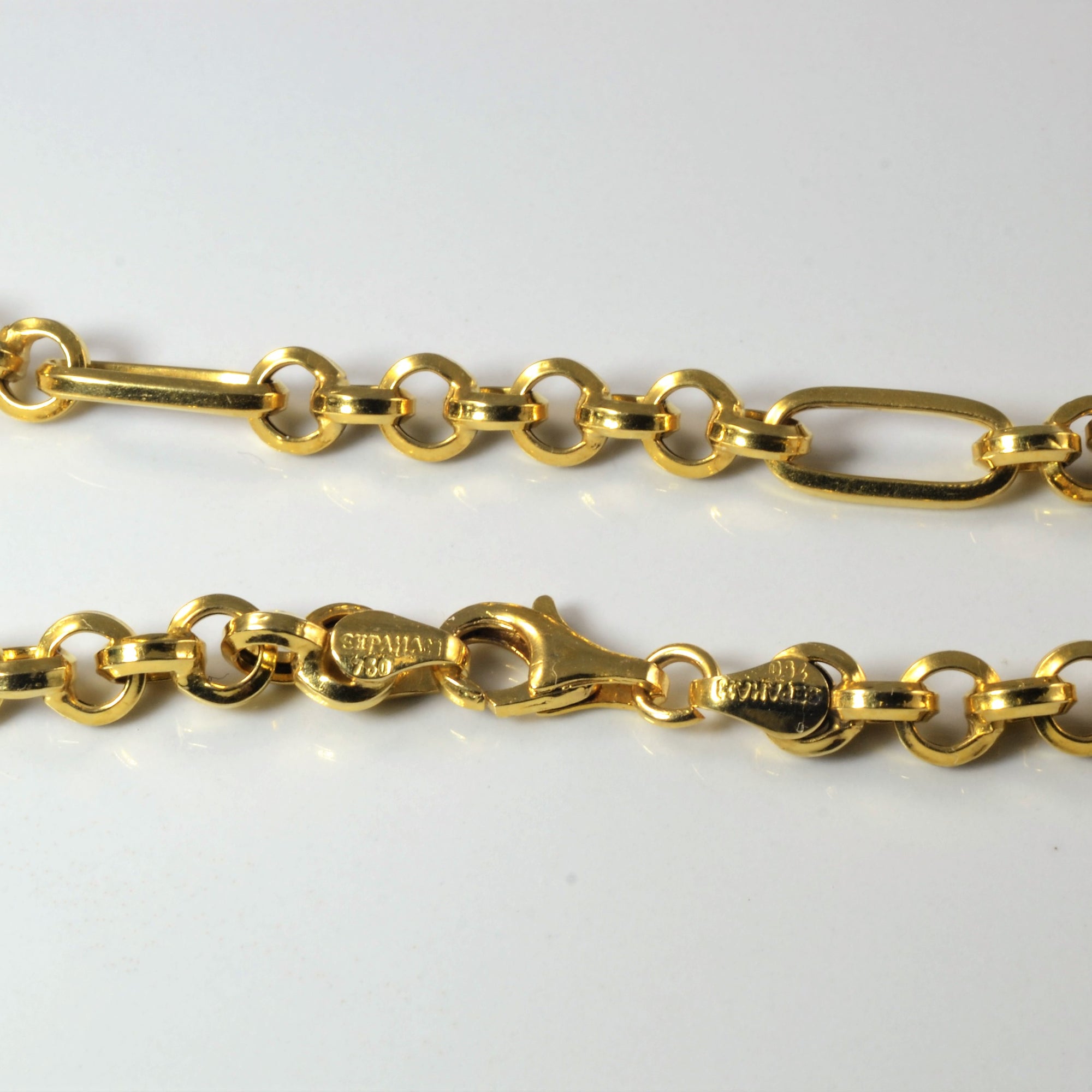 18k Yellow Gold Fancy Link Chain | 23