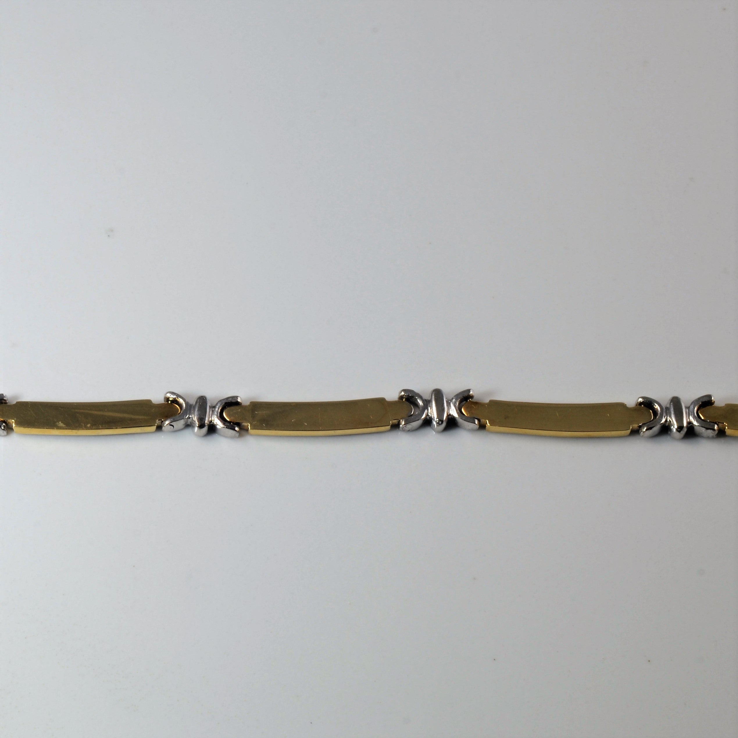 Two Tone Bar Link Necklace | 17" |