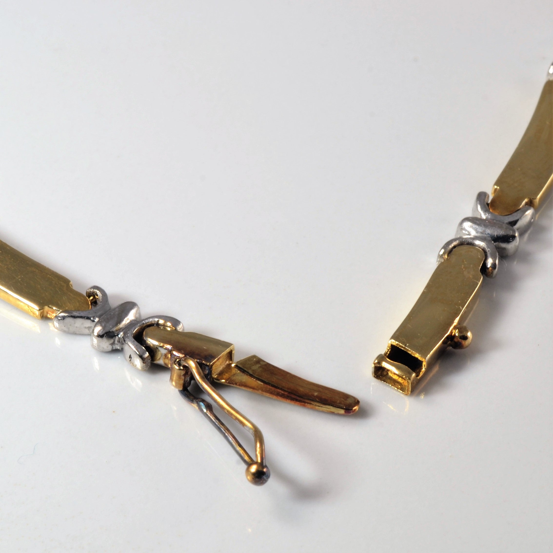 Two Tone Bar Link Necklace | 17" |