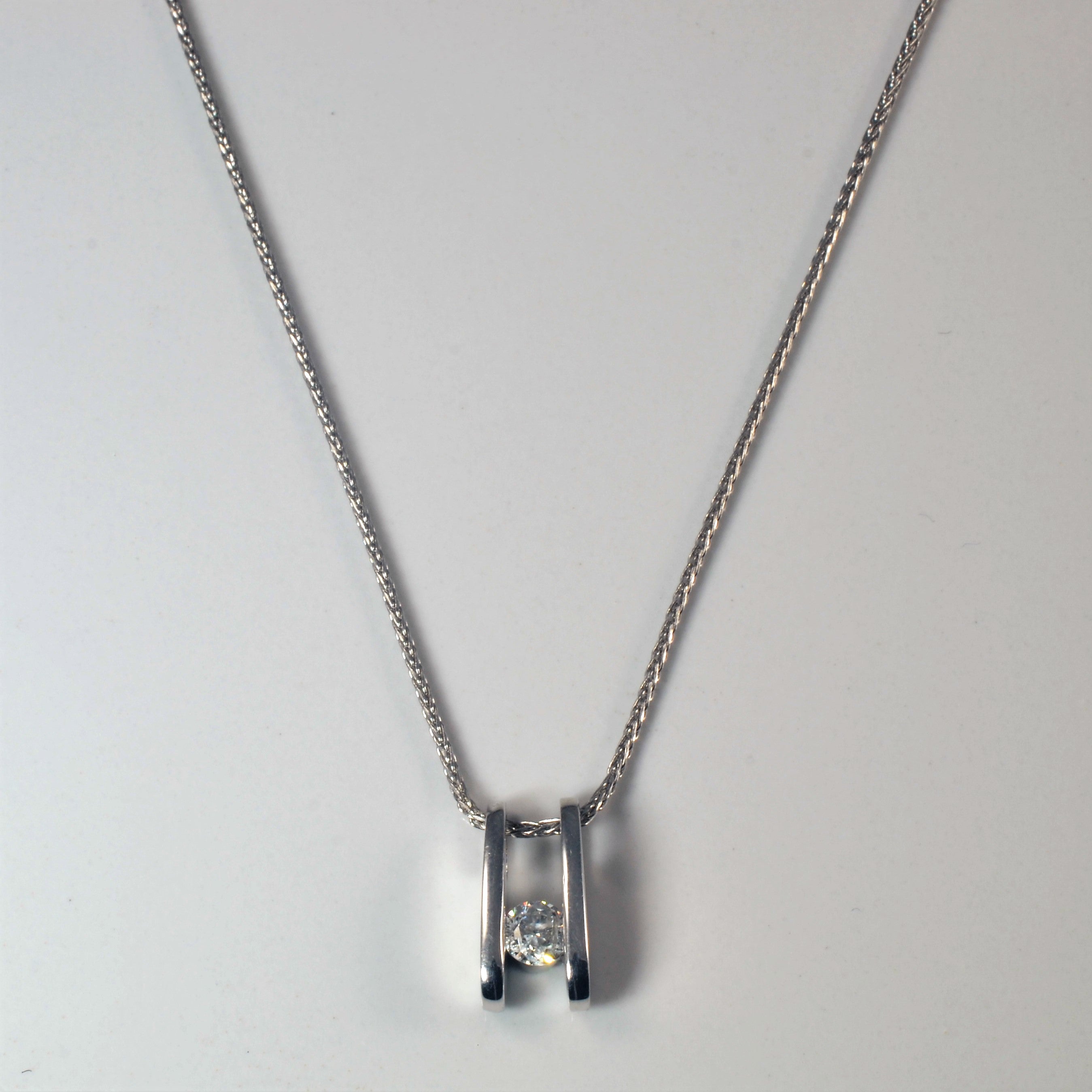 Tension Set Diamond Necklace | 0.24ct | 18" |