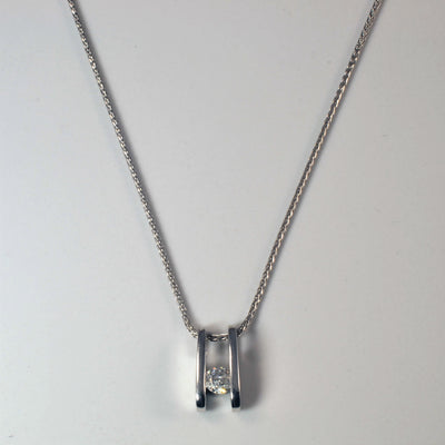 Tension Set Diamond Necklace | 0.24ct | 18