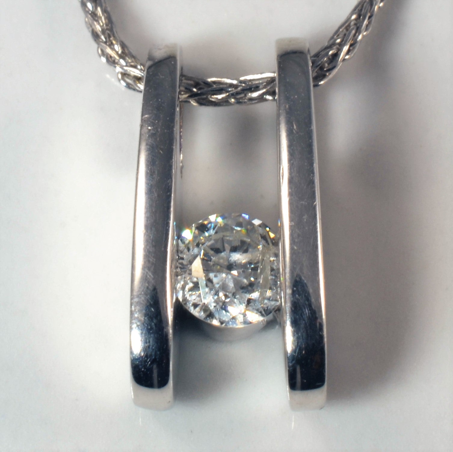 Tension Set Diamond Necklace | 0.24ct | 18" |