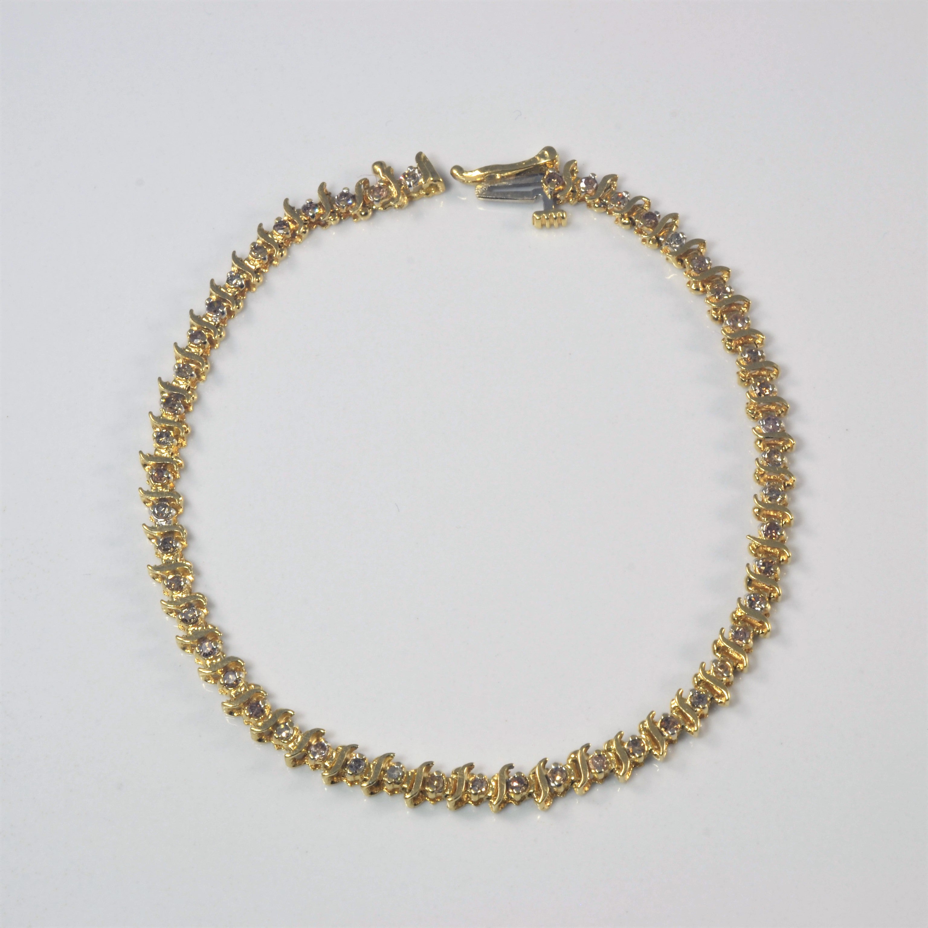 Bracelet tennis en or jaune et diamants | 0,50 ct | 7,5" | 