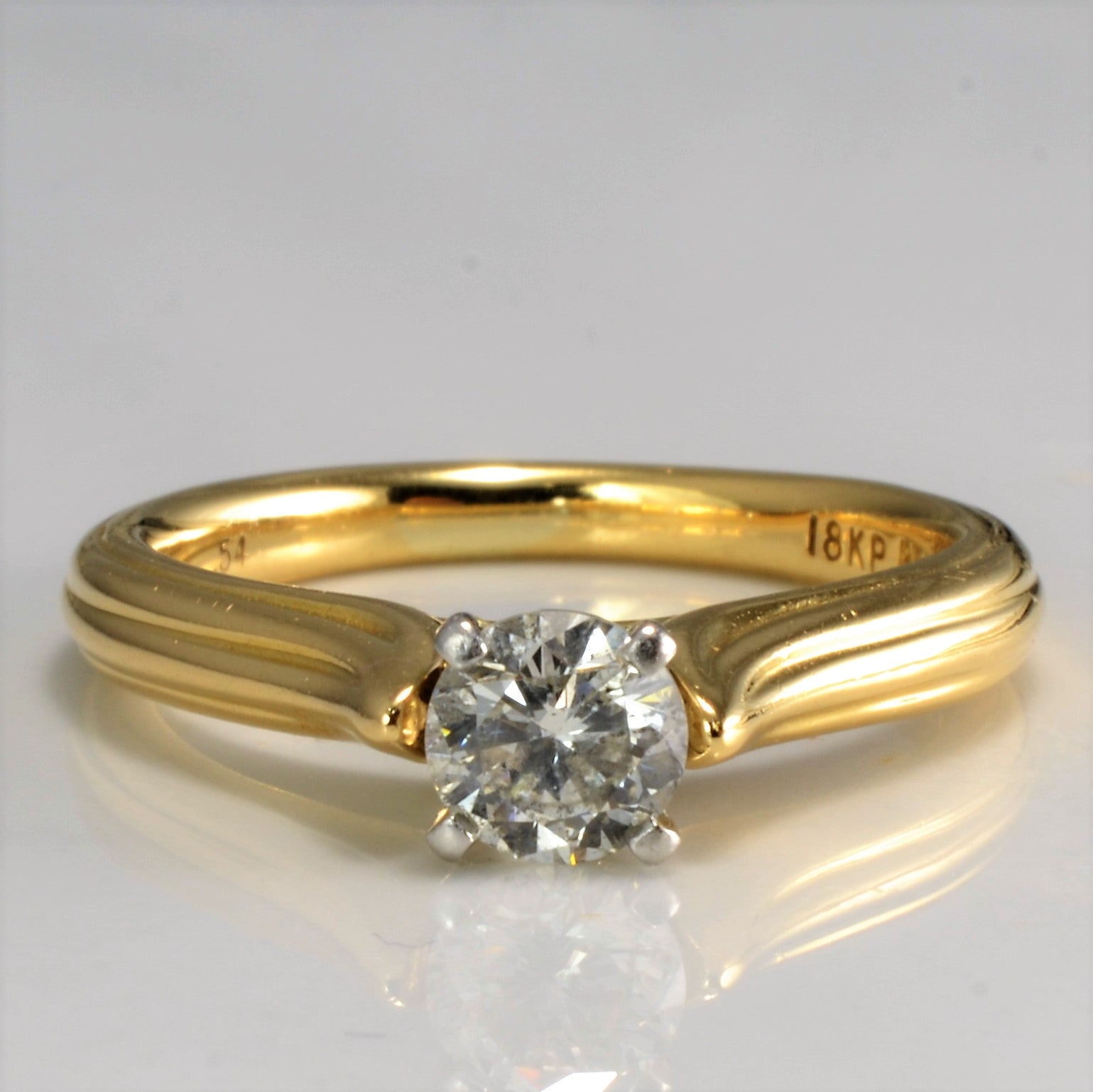 Tapered Diamond Engagement Ring | 0.54 ct, SZ 6.5 |