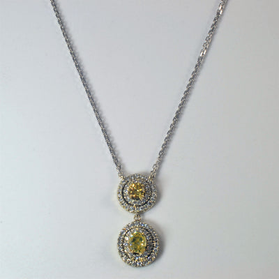 Yellow Diamond Drop Necklace | 1.30ctw | 16