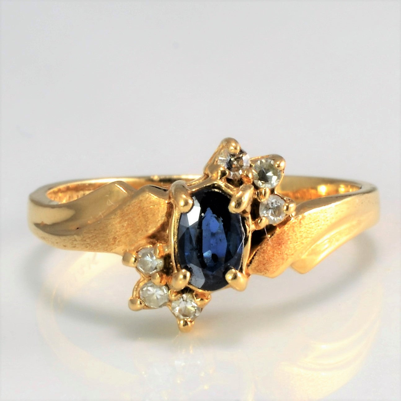 Sapphire and Diamond Bypass Ring | 0.06 ctw SZ 5.5 |