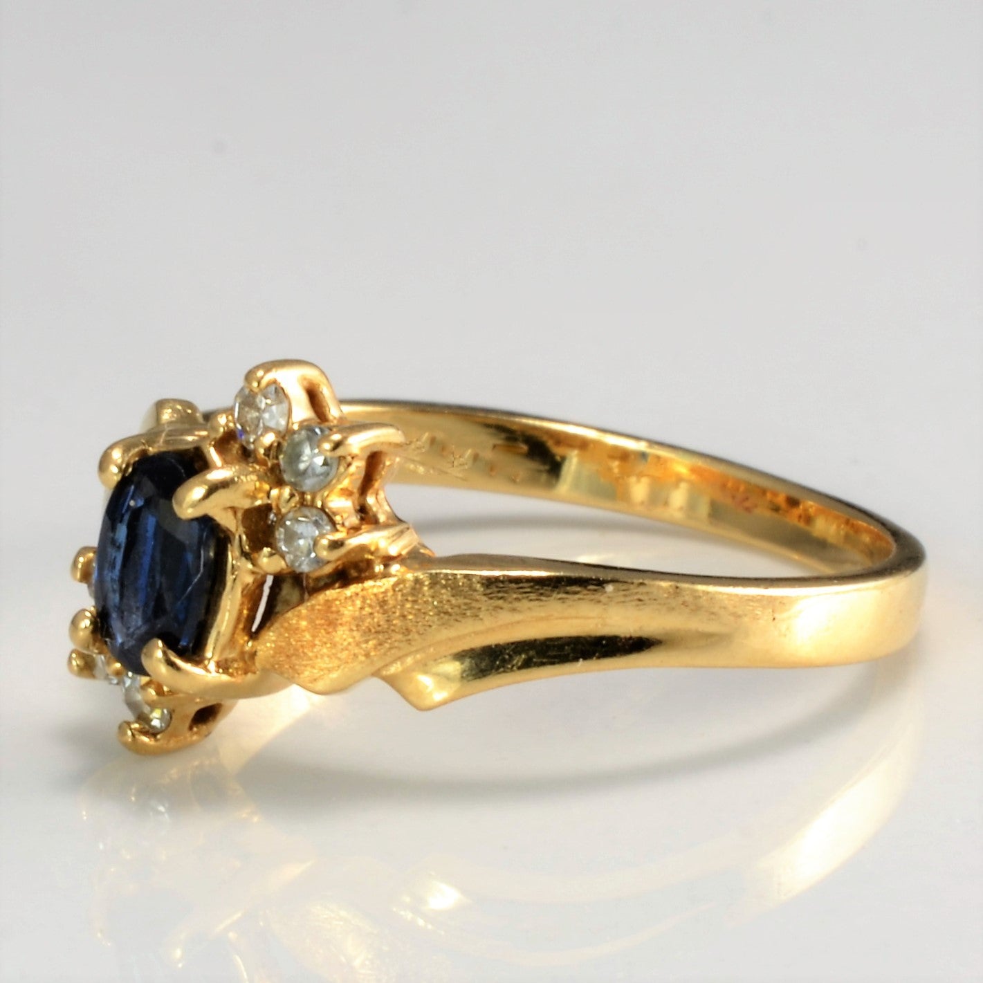 Sapphire and Diamond Bypass Ring | 0.06 ctw SZ 5.5 |