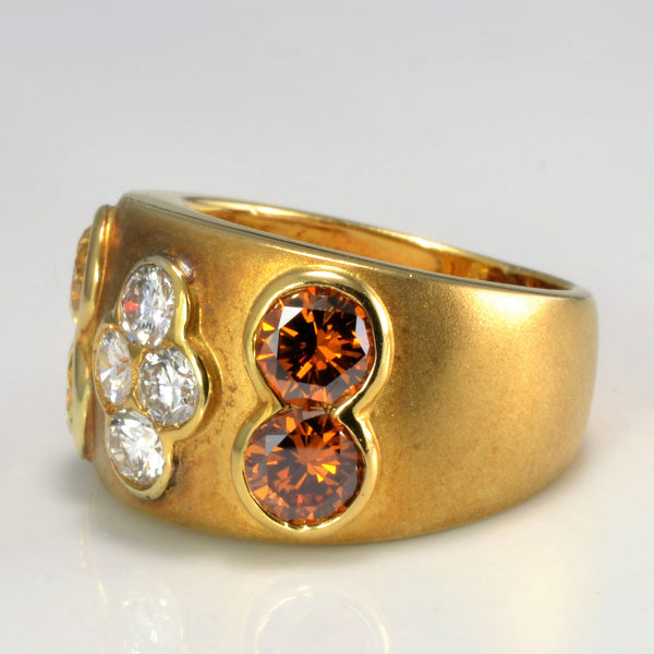 Tri Coloured Diamond Ring | 1.47 ctw SZ 3.5 |