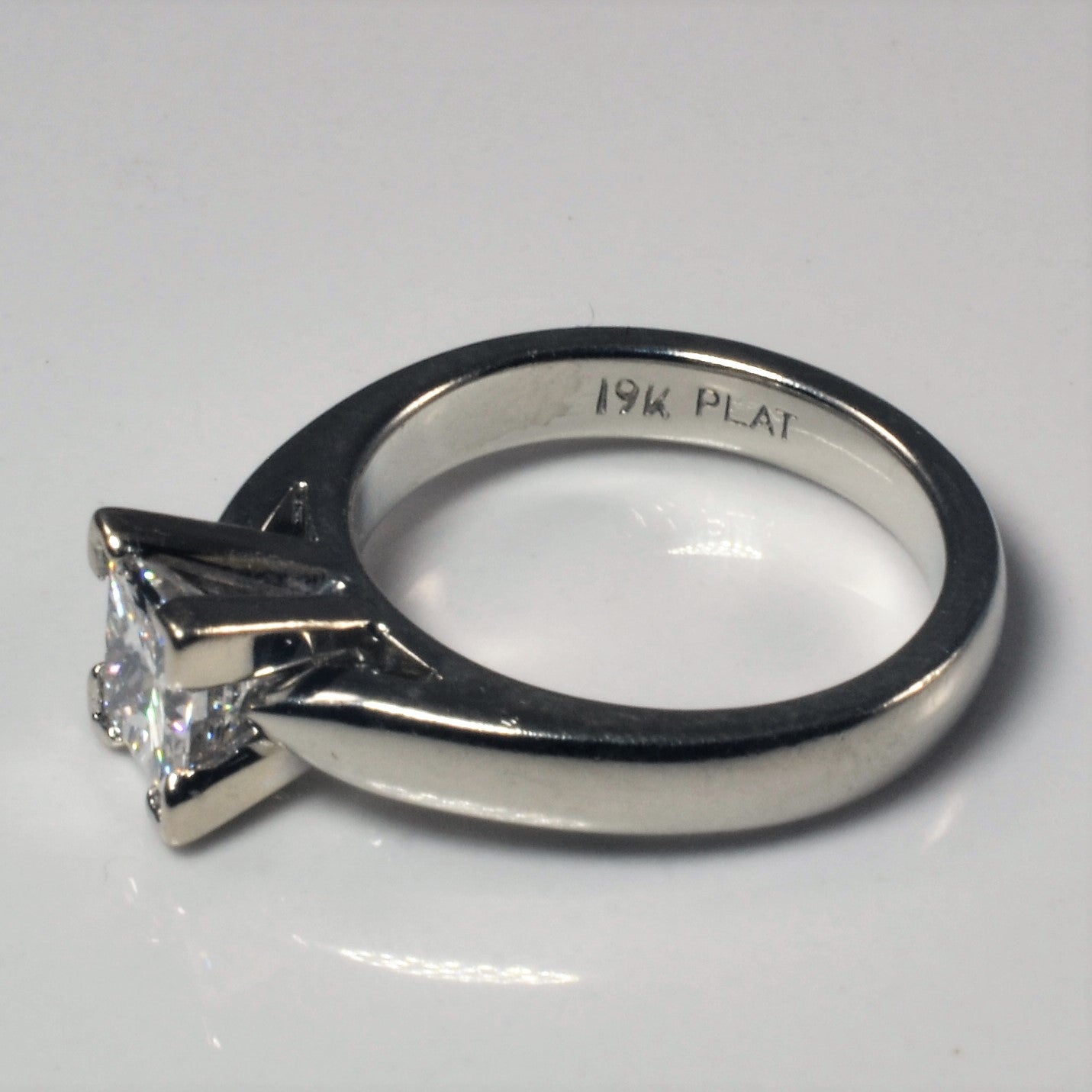 White Gold Princess Diamond Engagement Ring | 0.96ct | SZ 5 |