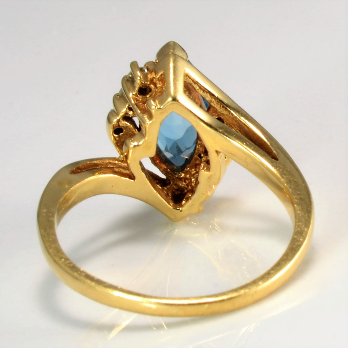 Blue Topaz and Diamond Accent Ring | 0.08 ctw SZ 4 |