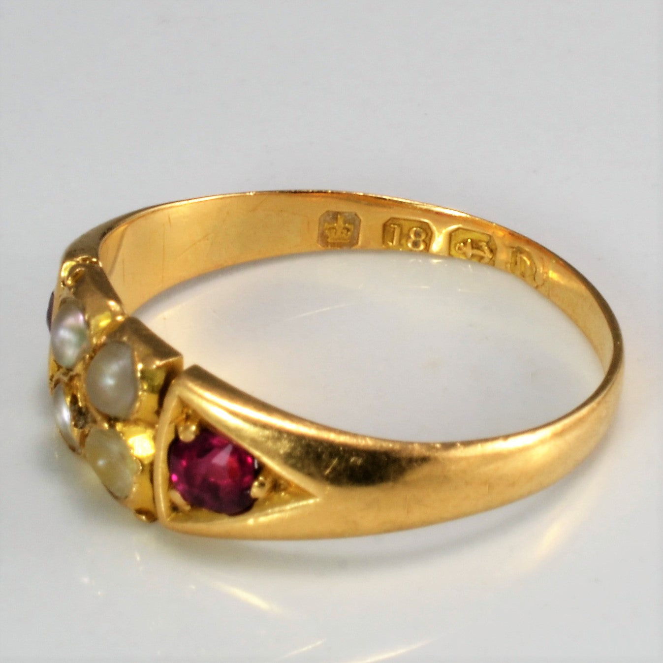 Vintage Ruby and Pearl Ring | SZ 6.75 |