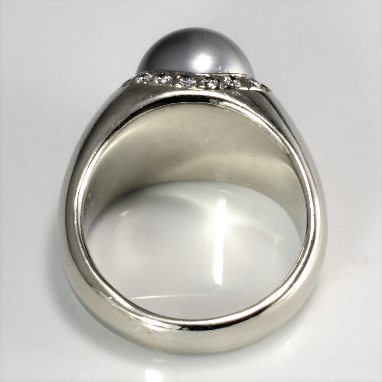 Pearl & Diamond Ladies Dome Ring | 0.42 ctw, SZ 7 |