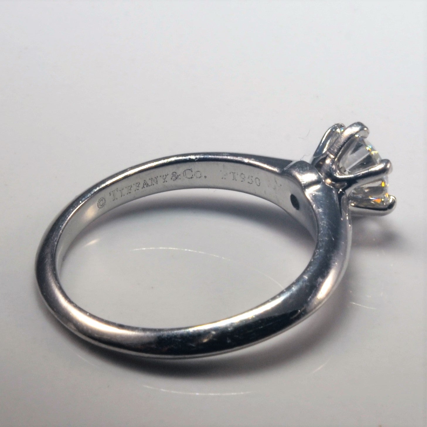 'Tiffany & Co.' Platinum Solitaire Engagement Ring | 0.71ct | SZ 4.75 |