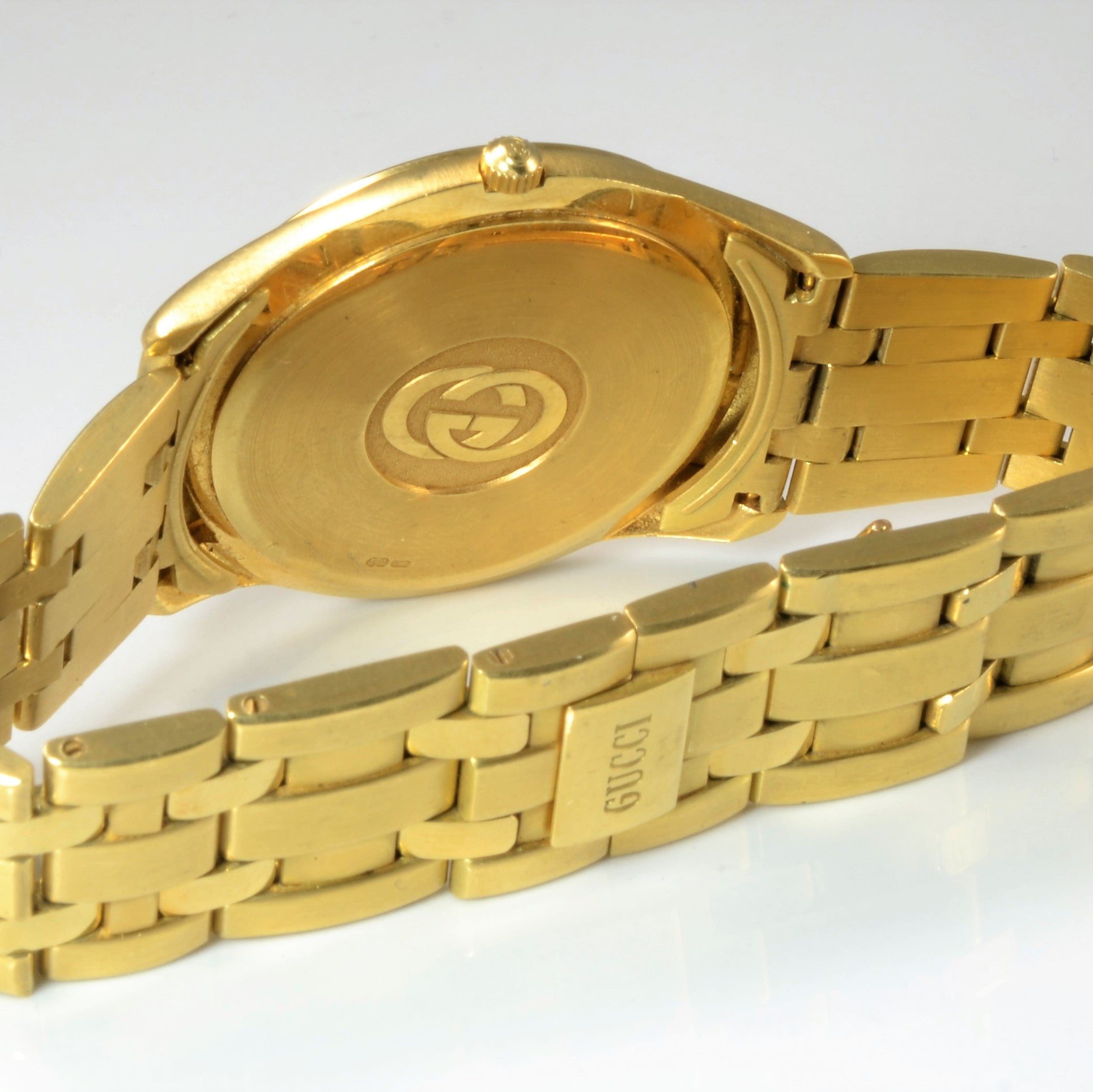Gucci' Custom Oman Detailed Gold Watch |