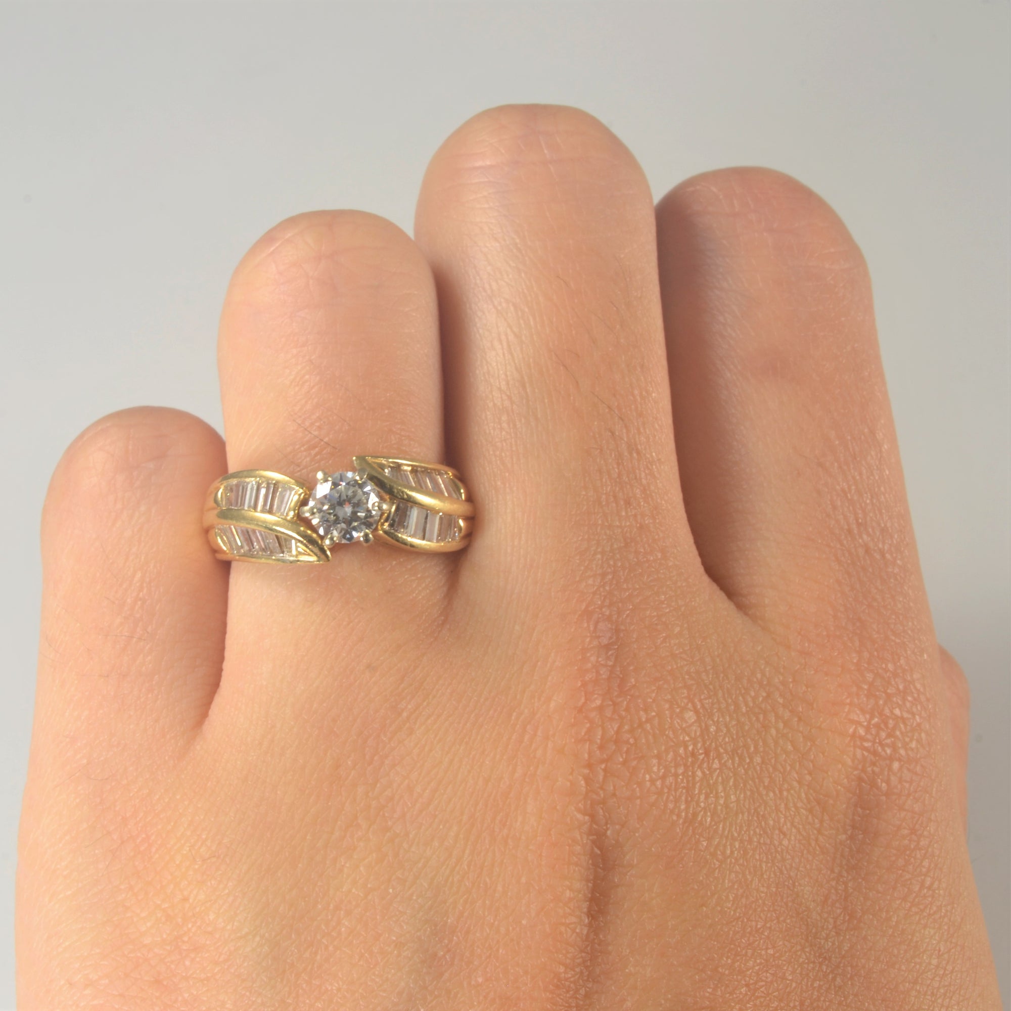 Bypass Baguette Diamond Engagement Ring | 0.82ctw | SZ 5.75 |