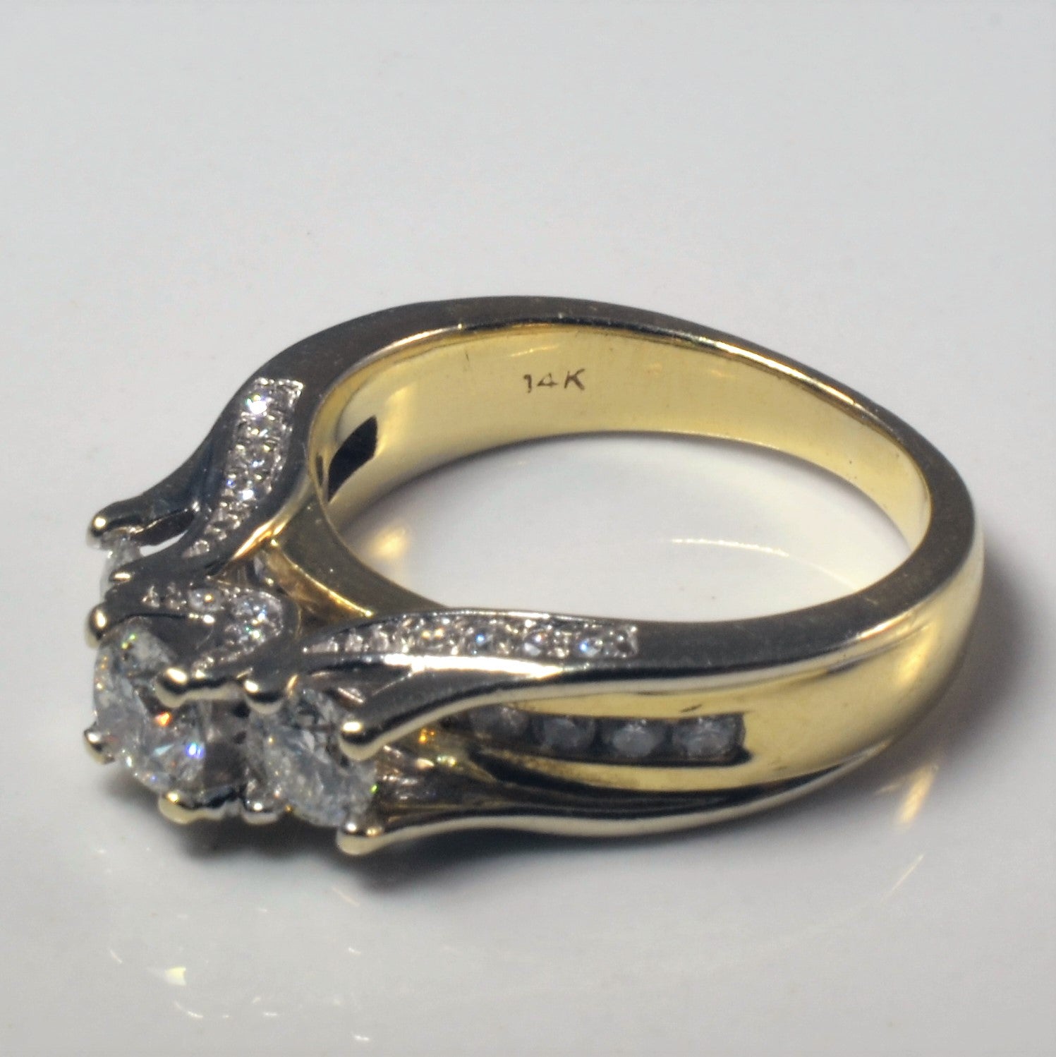 Diamond Gallery Three Stone Engagement Ring | 0.88ctw | SZ 4.75 |