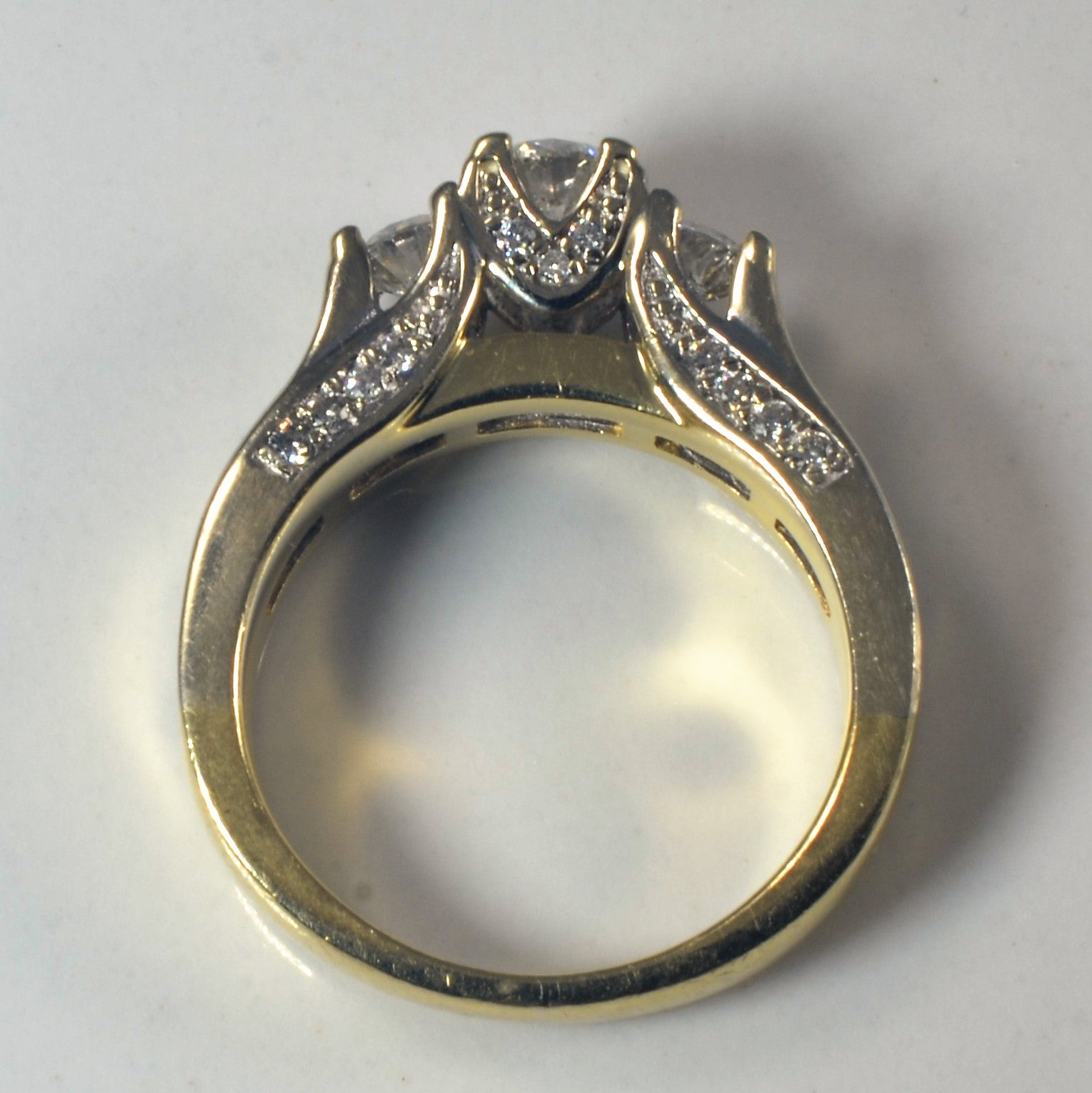 Diamond Gallery Three Stone Engagement Ring | 0.88ctw | SZ 4.75 |