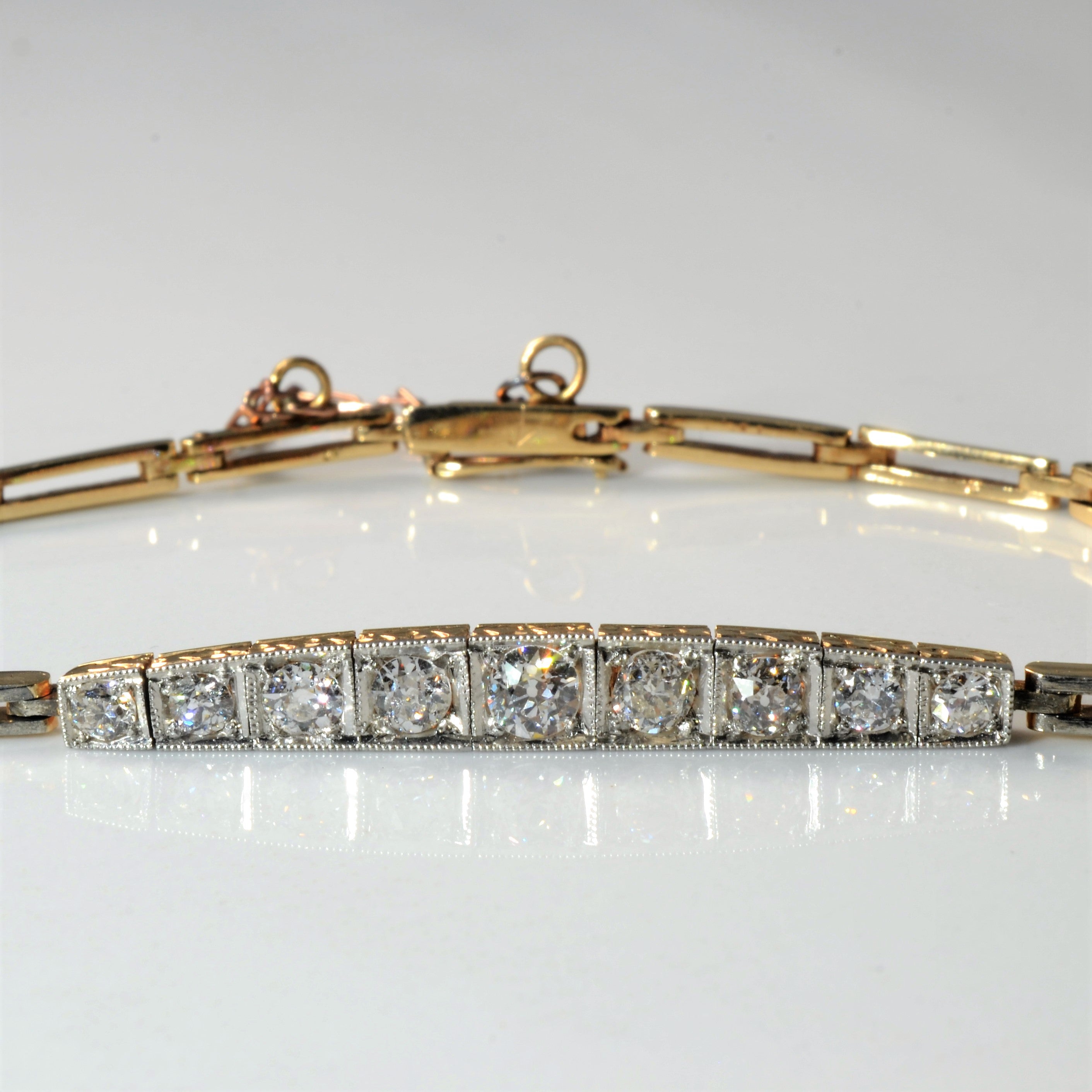 Edwardian Era Old European Diamond Bracelet | 0.85ctw | 7" |