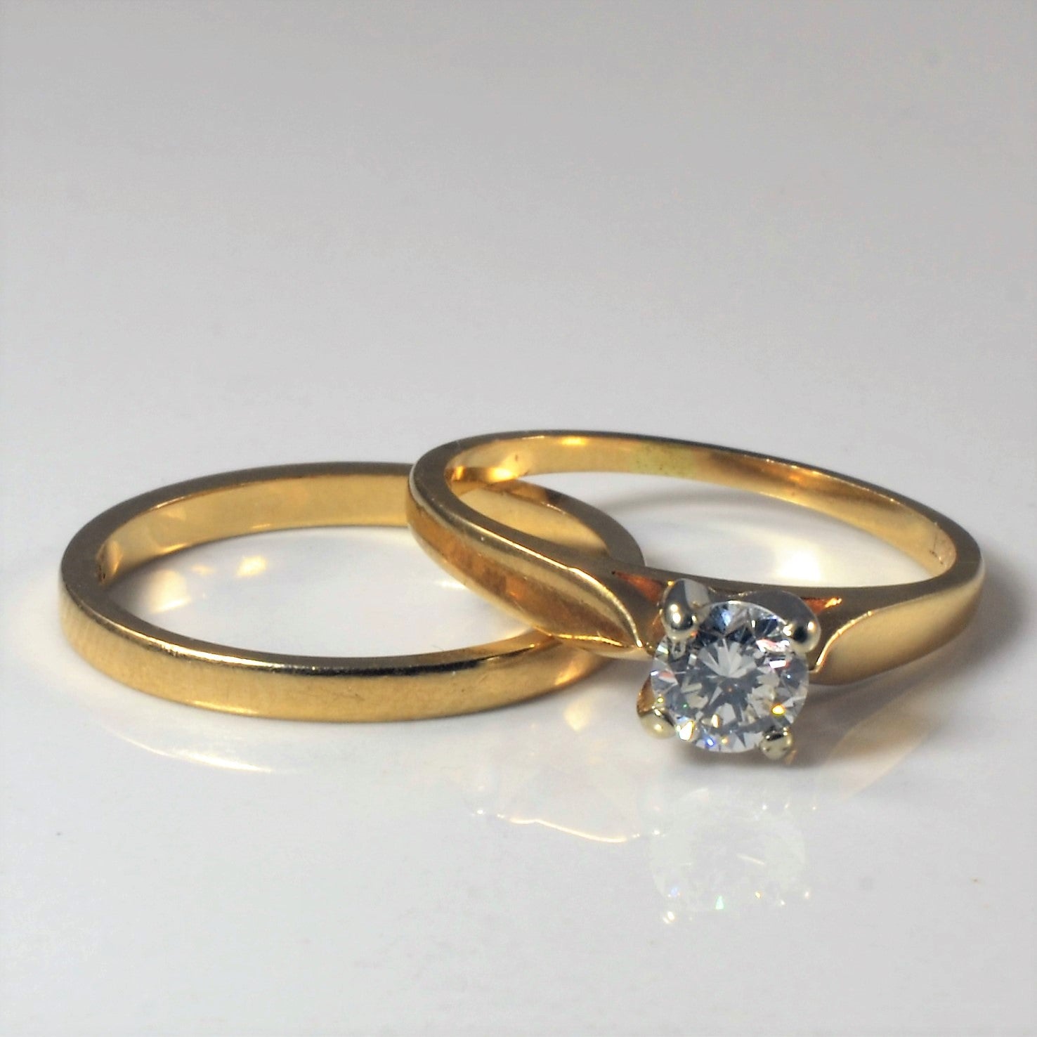 Classic Solitaire Diamond Wedding Set | 0.31ct | SZ 4.5 |