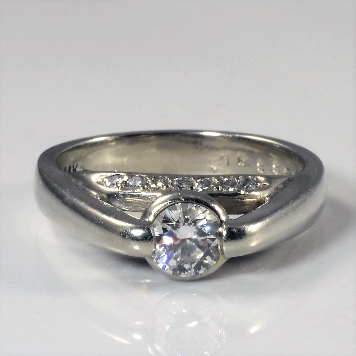 High Set Bezel Diamond Engagement Ring | 0.69ctw | SZ 8 |