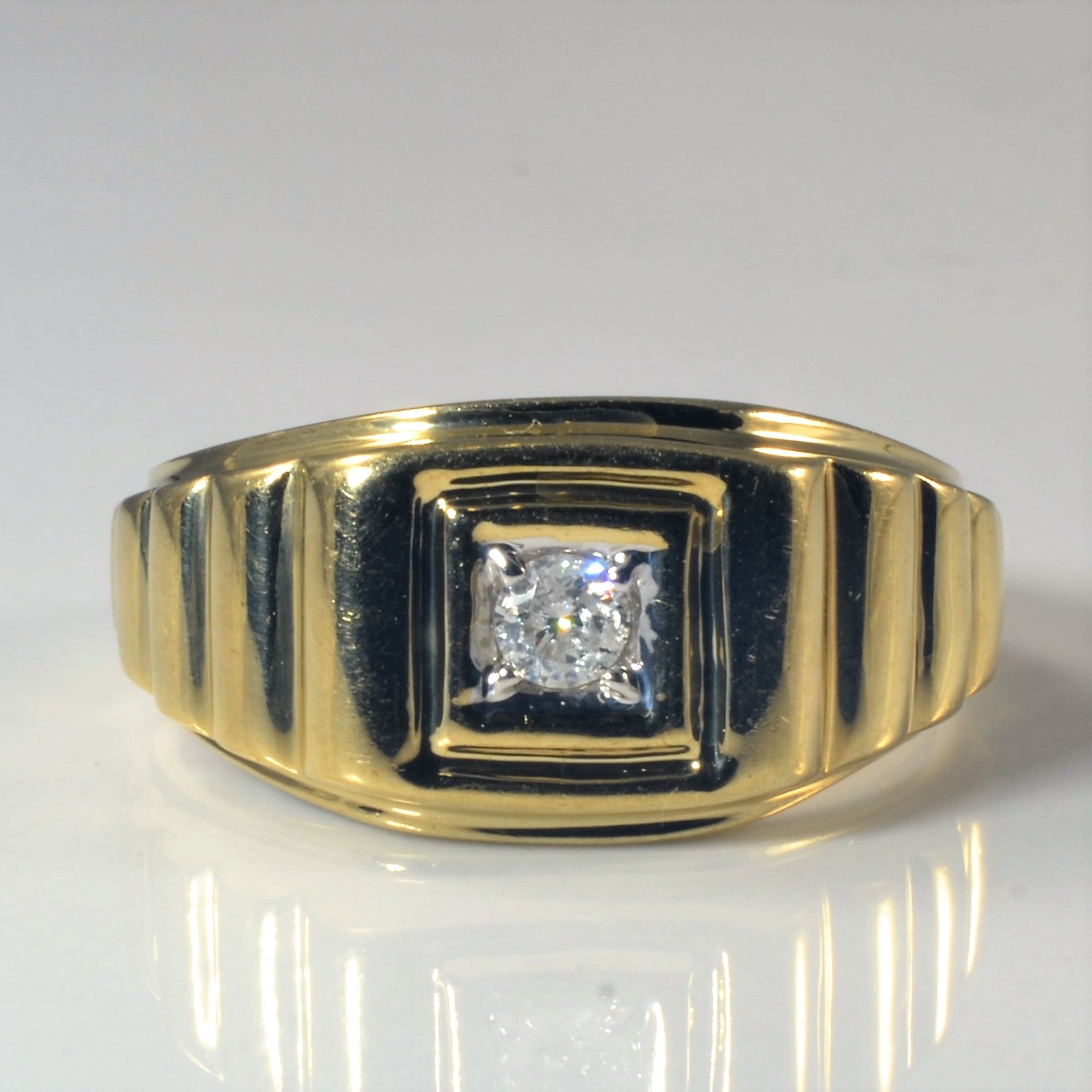 Textured Solitaire Diamond Ring | 0.27ct | SZ 10 |
