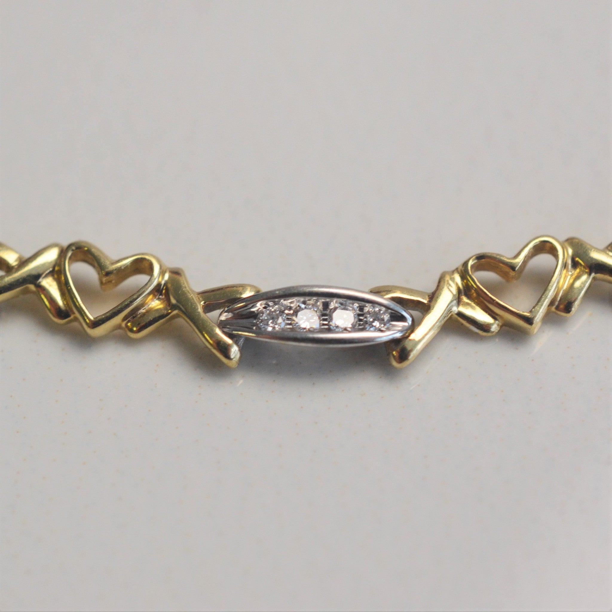 XO Diamond Heart Bracelet | 0.25ctw | 7.5" |