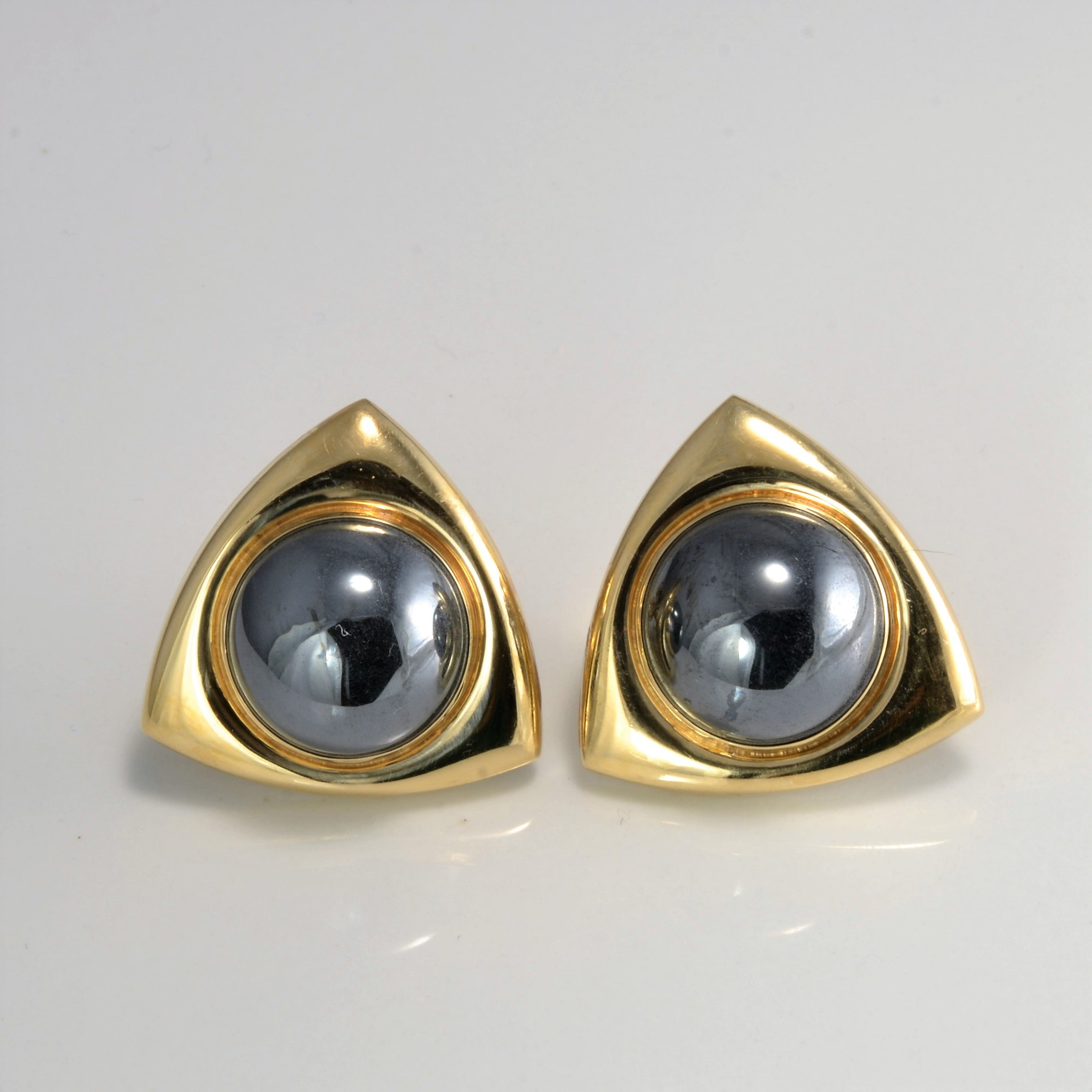 Hematite Cabochon Earrings