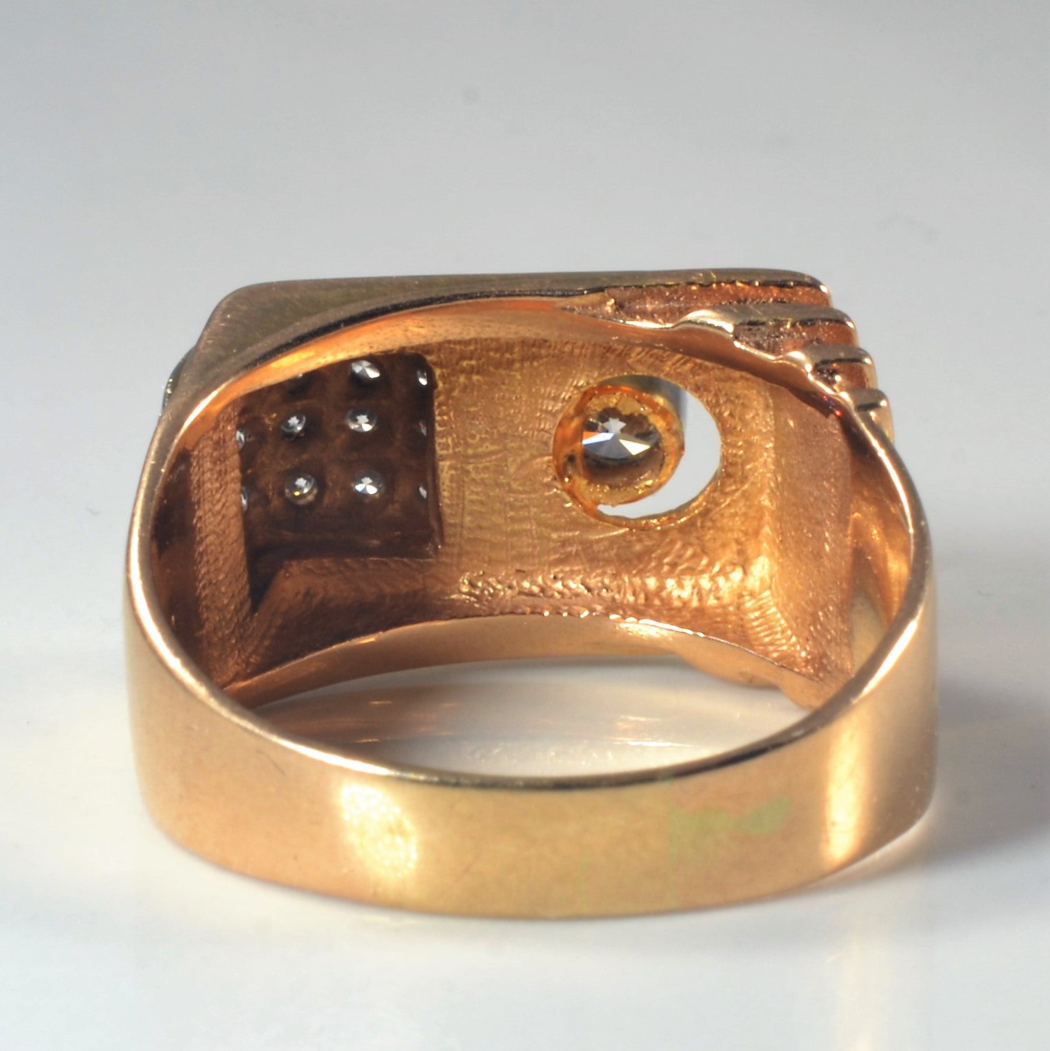 Bezel Diamond Two Tone Gold Ring | 0.48ctw | SZ 11 |