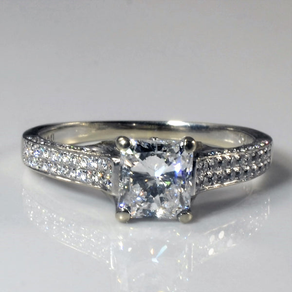 Diamond Band Radiant Cut Engagement Ring | 1.32ctw | SZ 7 |