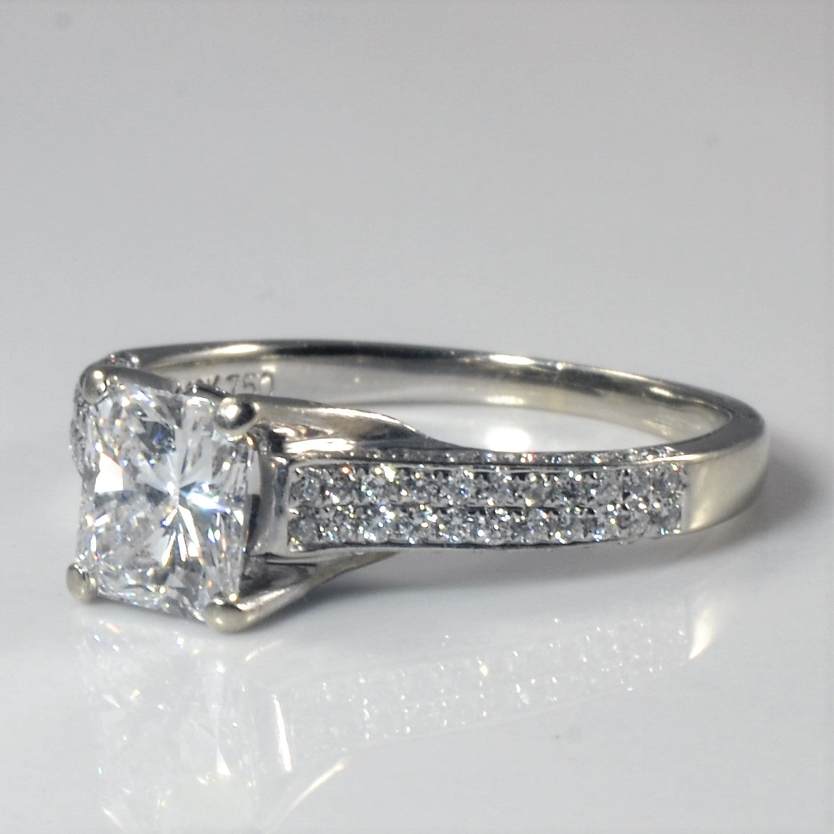 Diamond Band Radiant Cut Engagement Ring | 1.32ctw | SZ 7 |