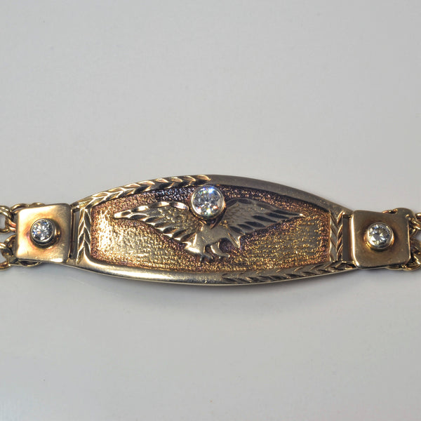 Bezel Set Diamond Eagle Chain Bracelet | 0.70ctw | 8.5