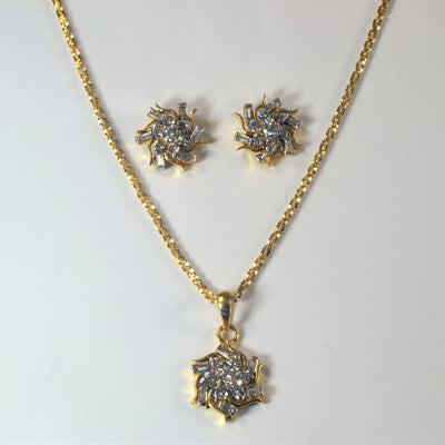Cluster Diamond Necklace & Earring Set | 2.49ctw | 18