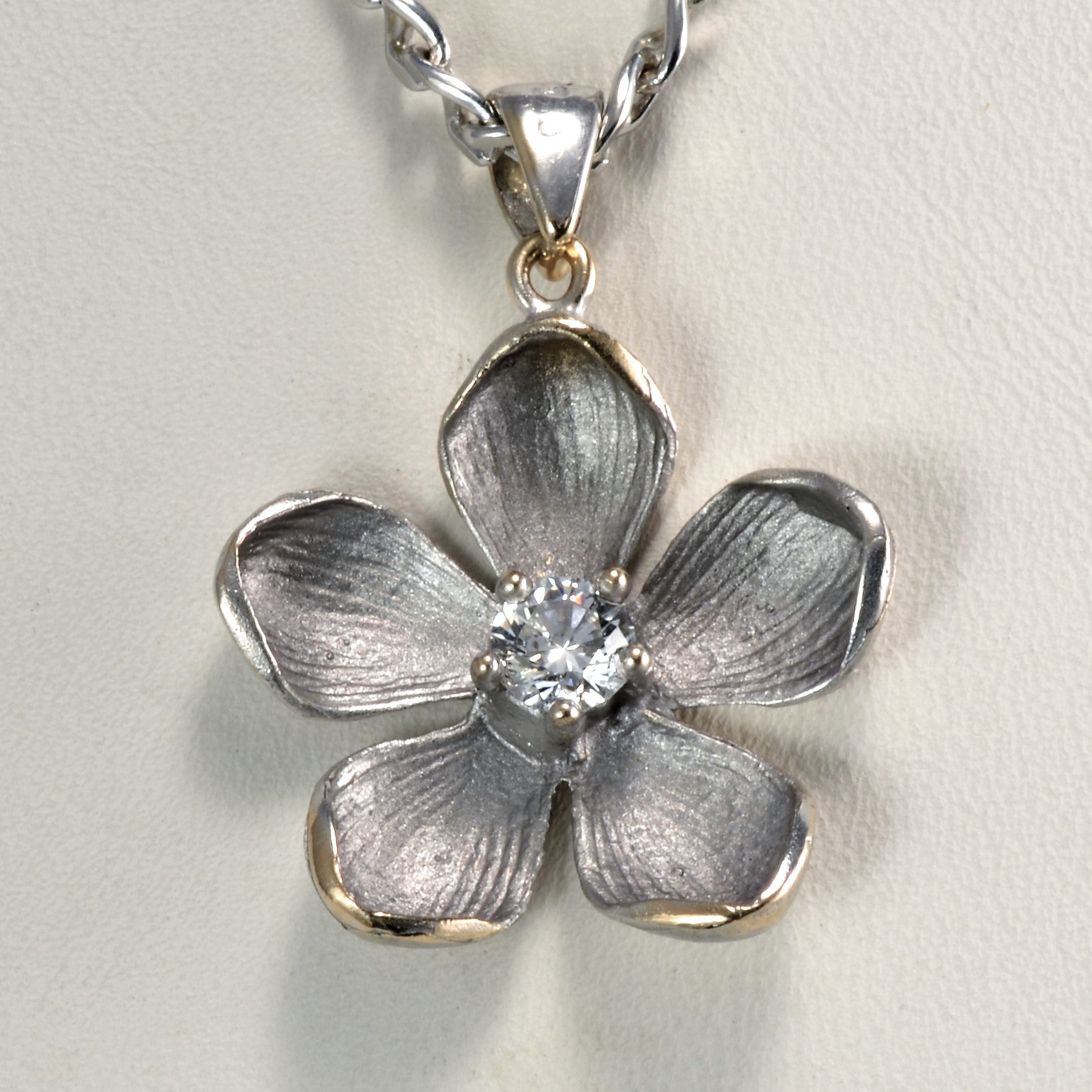 Solitaire Diamond Flower Pendant Necklace | 0.36 ct, 16''|