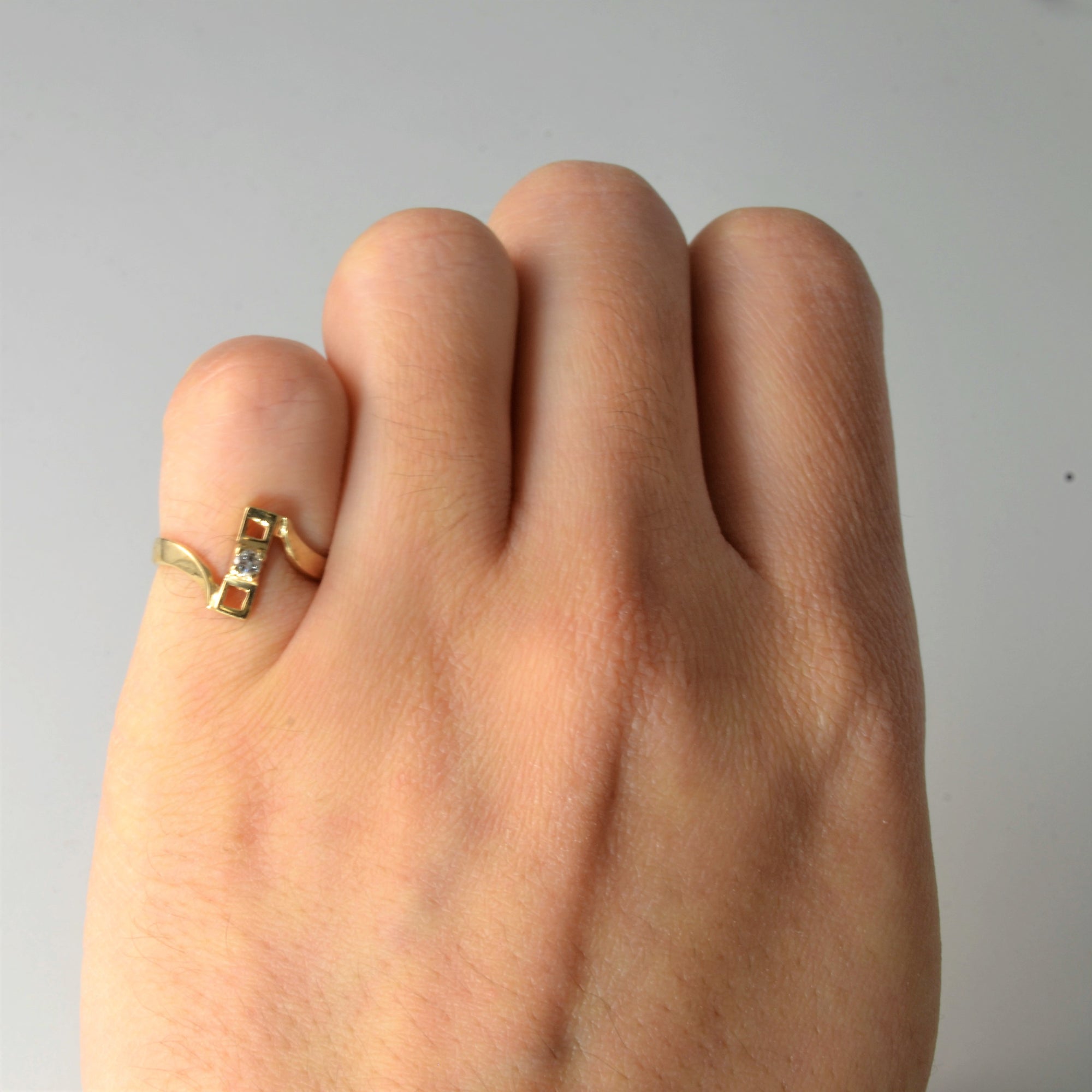 Offset Petite Diamond Ring | 0.05ct | SZ 3.25 |