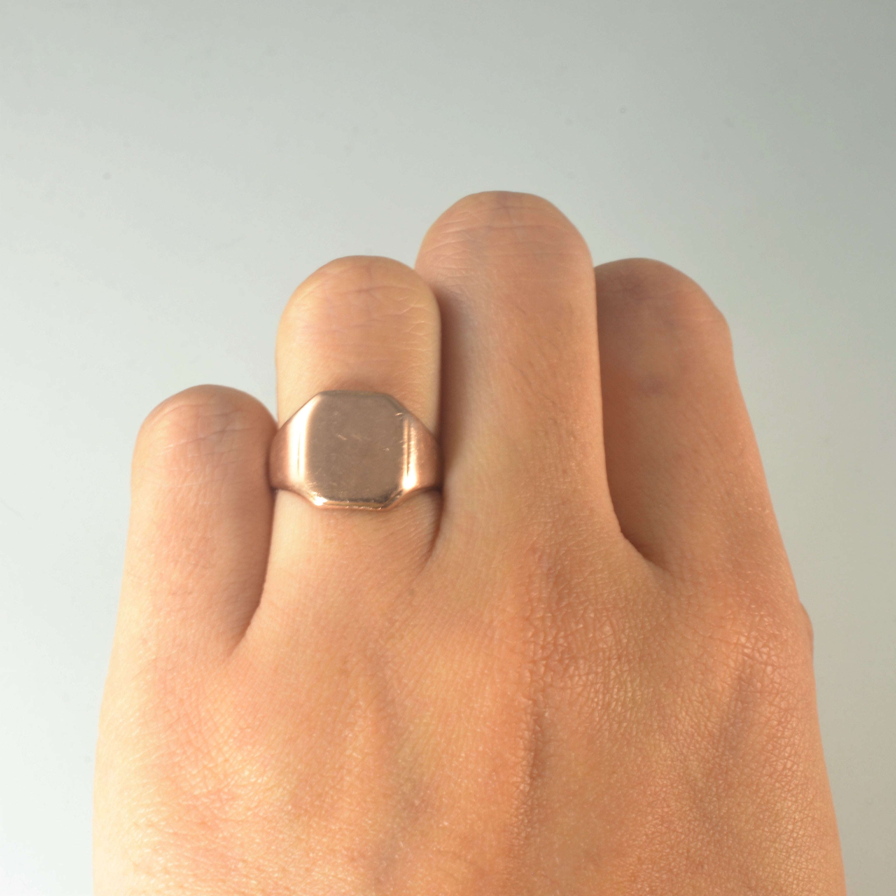 9k Rose Gold Signet Ring | SZ 5 |