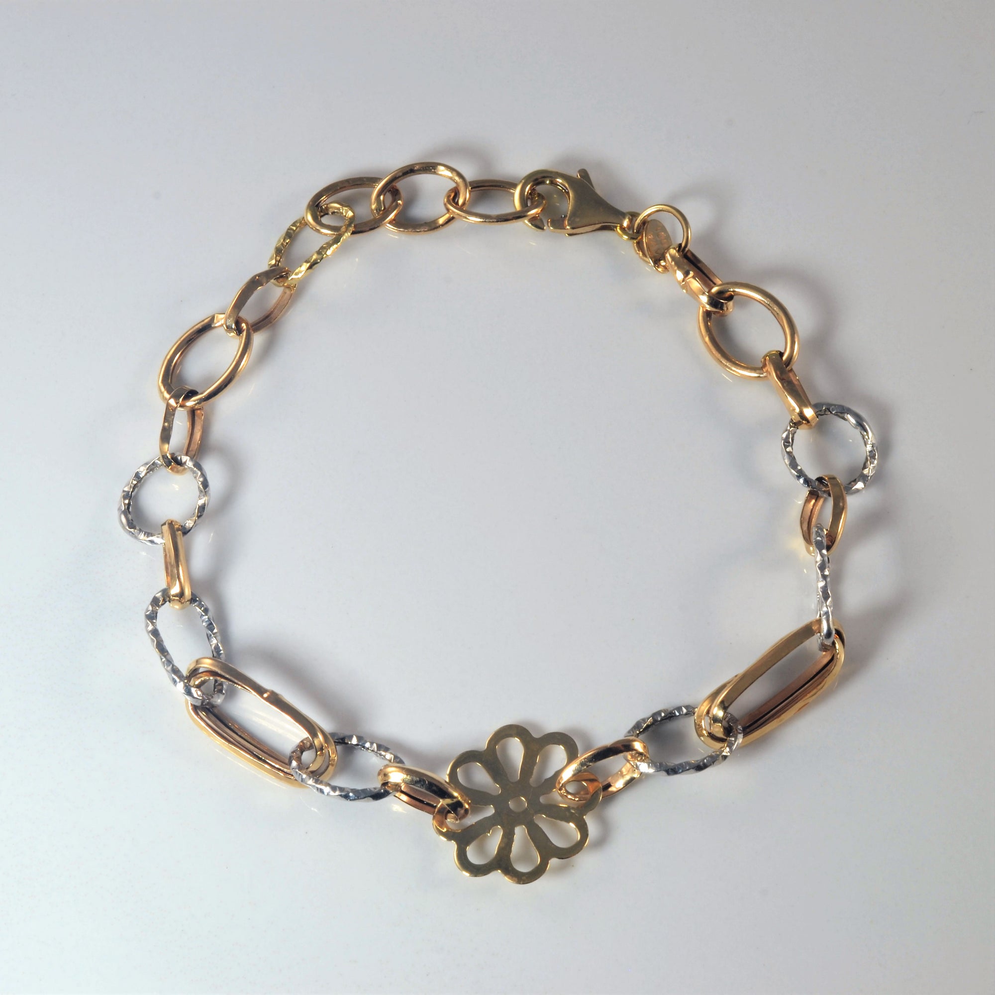 Flower Gold Chain Bracelet | 8.5