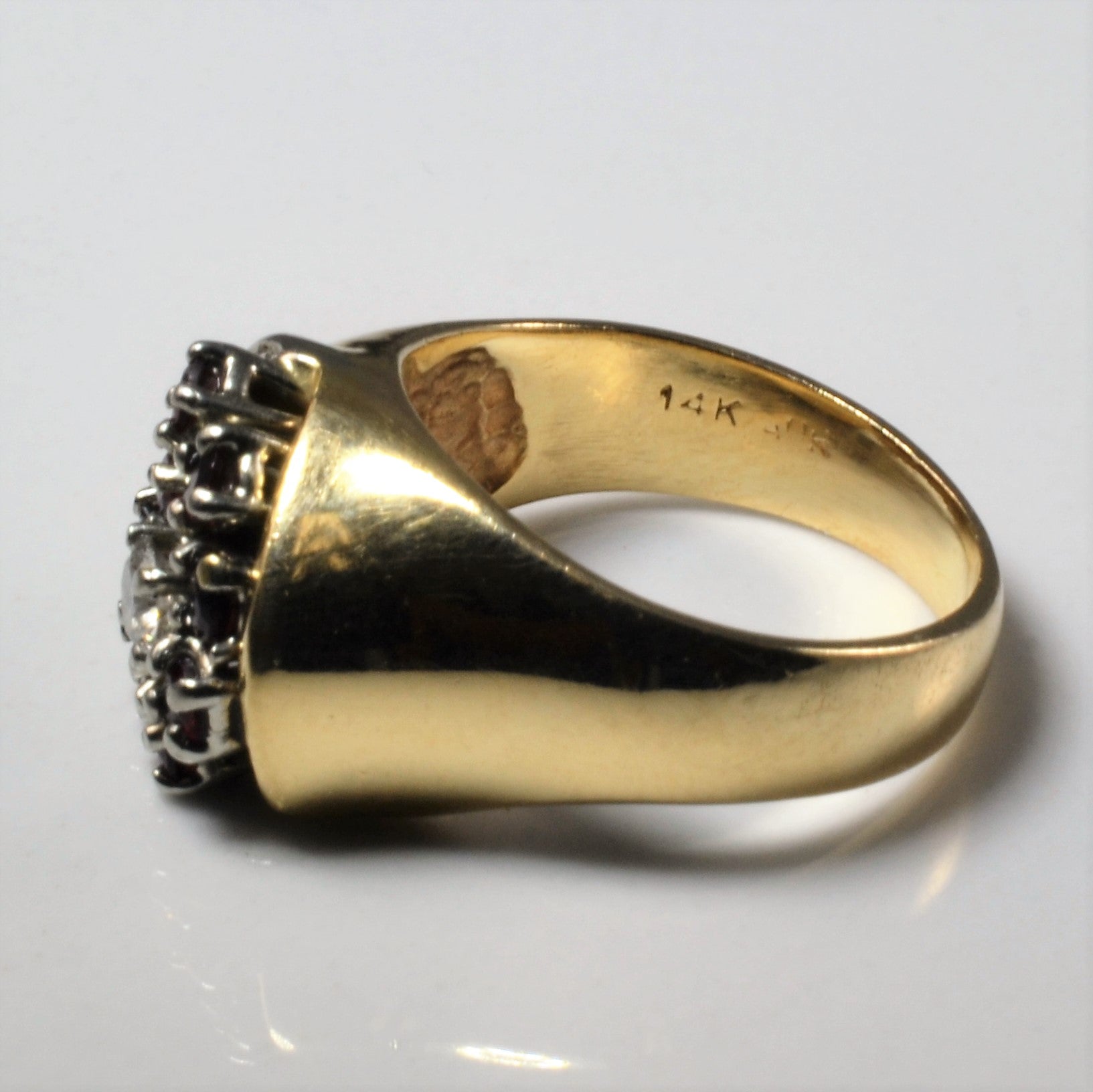 Garnet & Diamond Cascade Ring | 0.13ctw, 0.24ctw | SZ 5.5 |