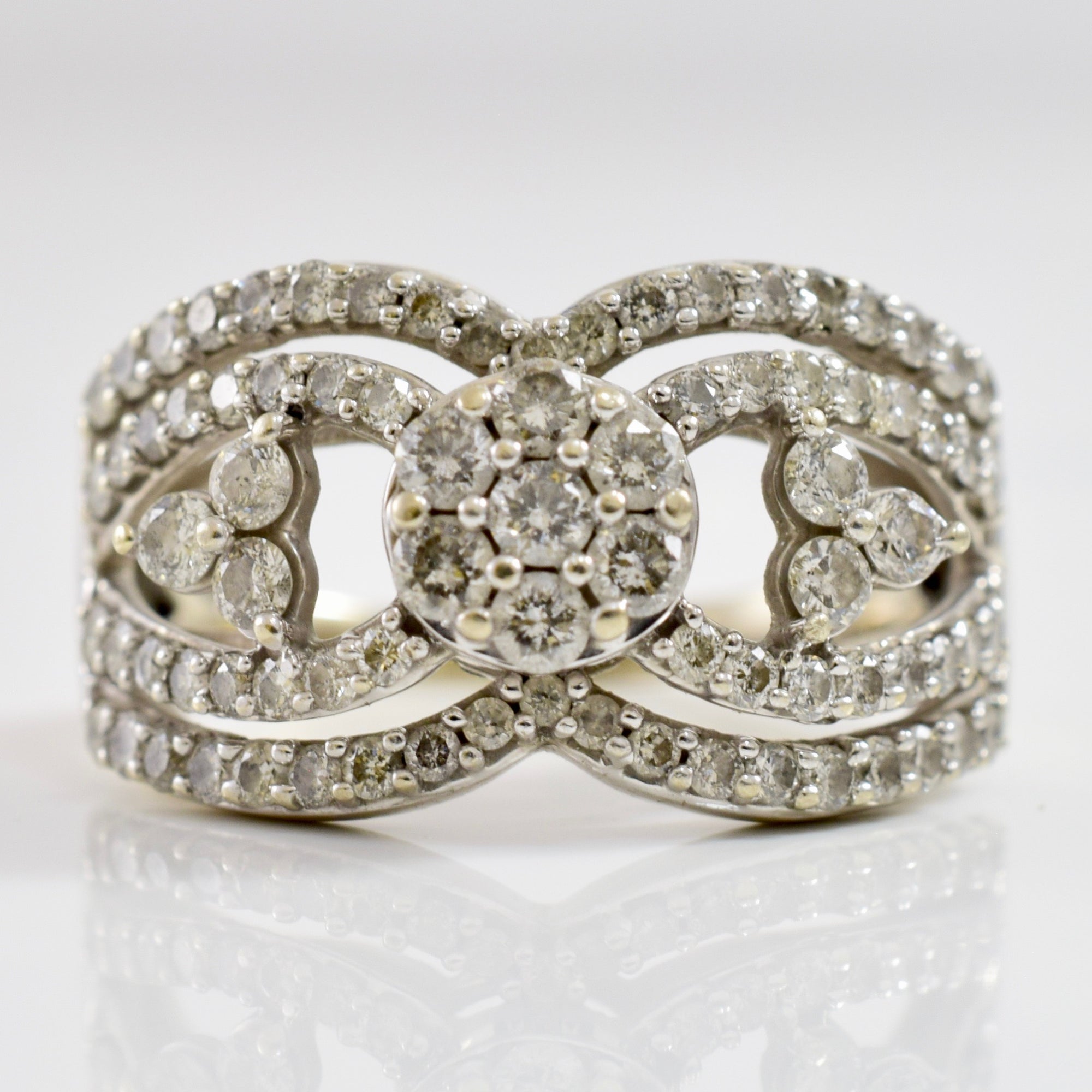 Wide Diamond Cluster Ring | 1.00 ctw SZ 6 |