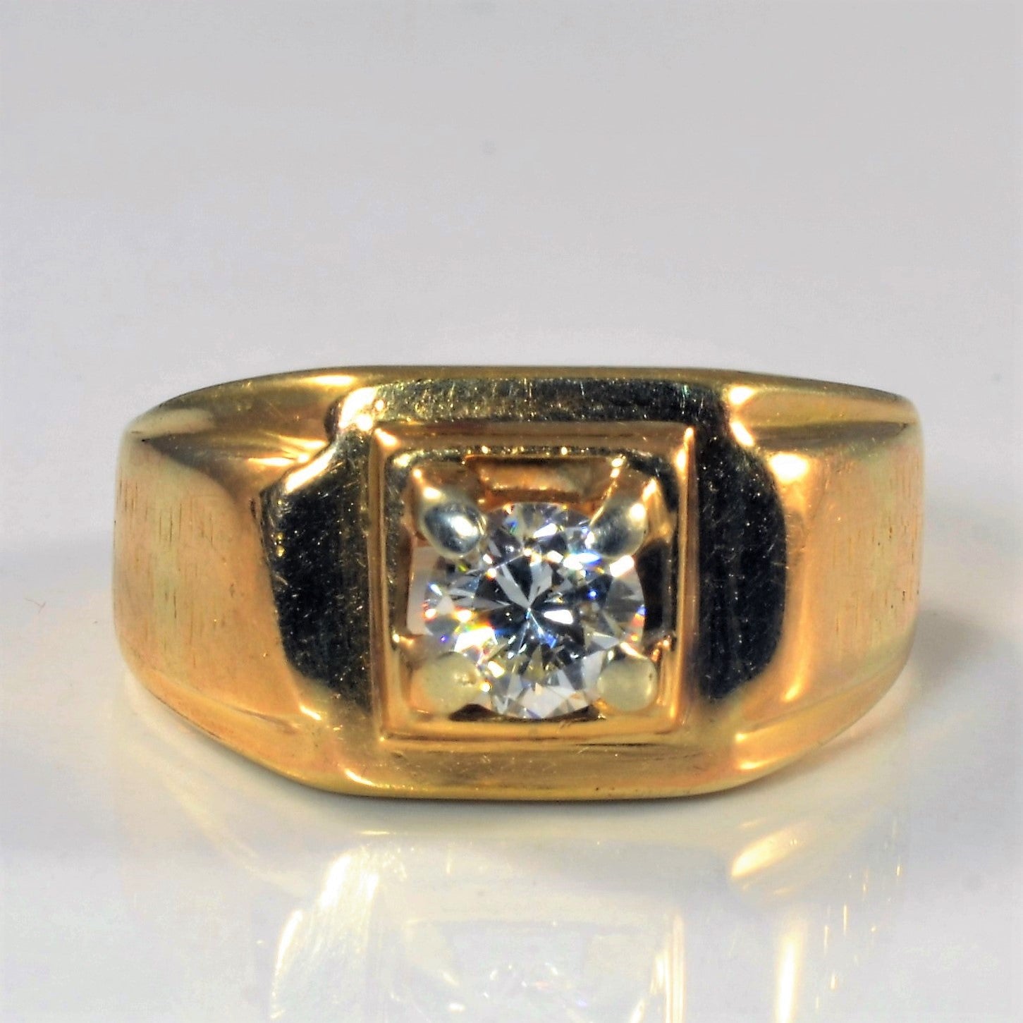 Wide Solitaire Diamond Ring | 0.55ct | SZ 7.5 |