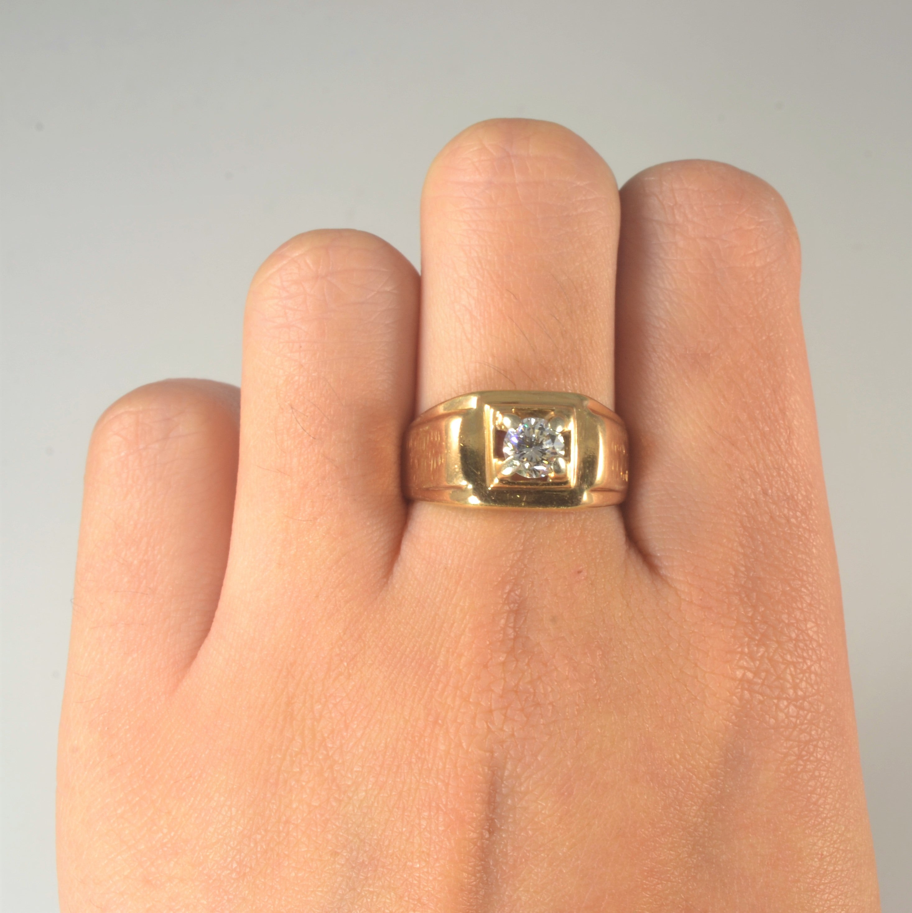 Wide Solitaire Diamond Ring | 0.55ct | SZ 7.5 |