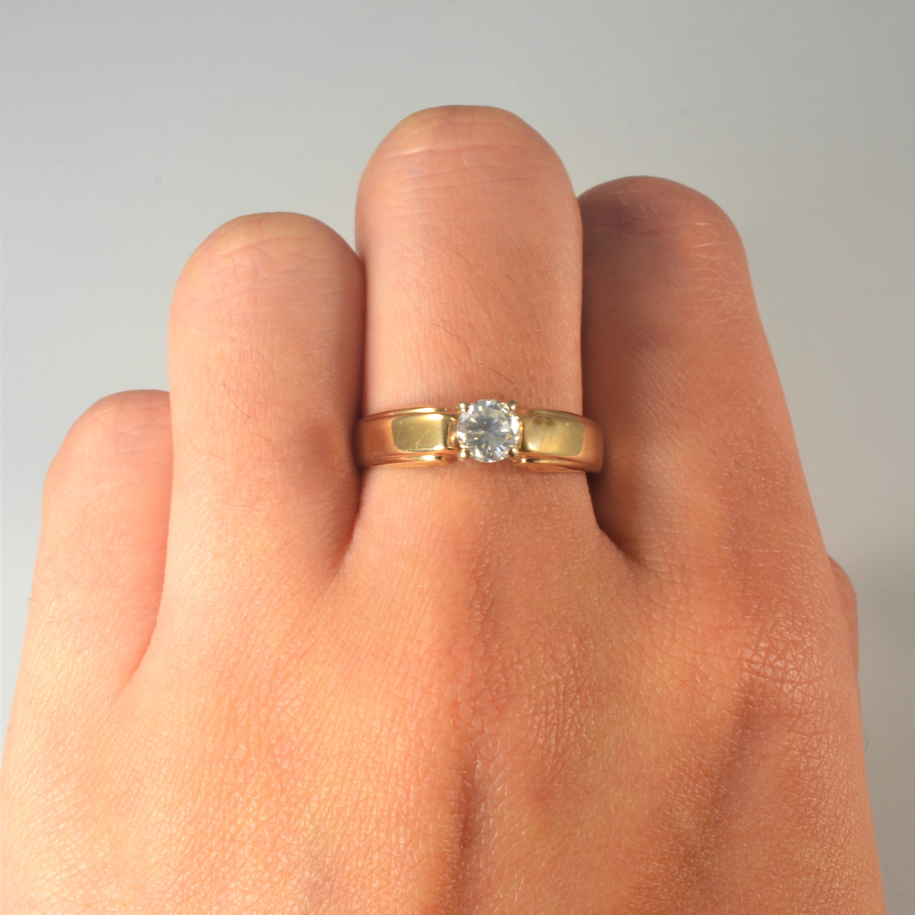 Yellow Gold Diamond Solitaire Ring | 0.45ct | SZ 8.5 |