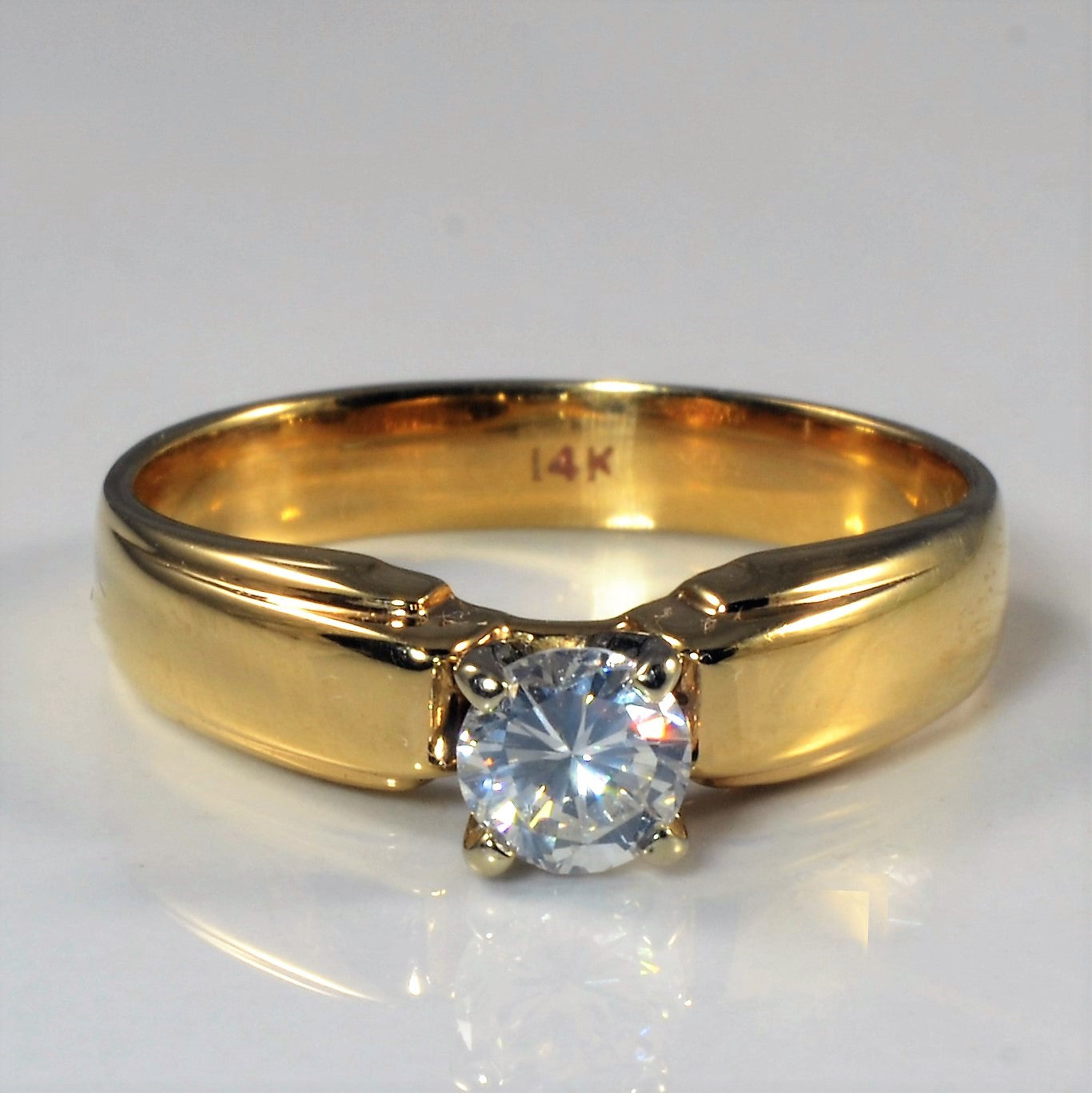 Yellow Gold Diamond Solitaire Ring | 0.45ct | SZ 8.5 |