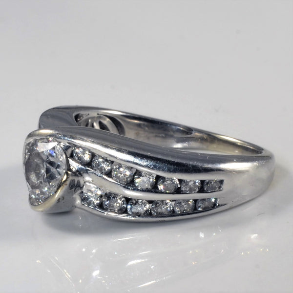 Channel Diamond Bypass Engagement Ring | 1.26ctw | SZ 5 |