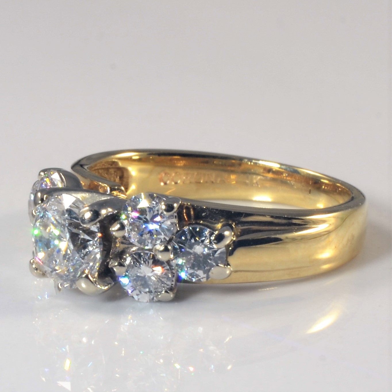Bague de fiançailles sertie de diamants en grappe | 1,45 ct | Taille 5 | 