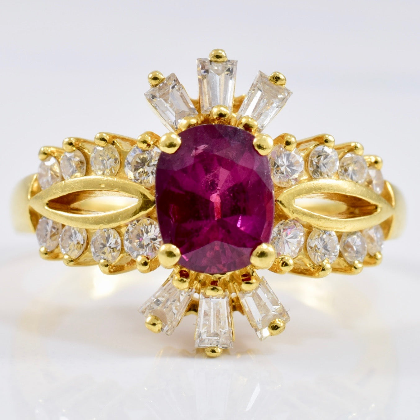 Vintage Ruby and Diamond Accent Ring | 0.50 ctw SZ 6 |