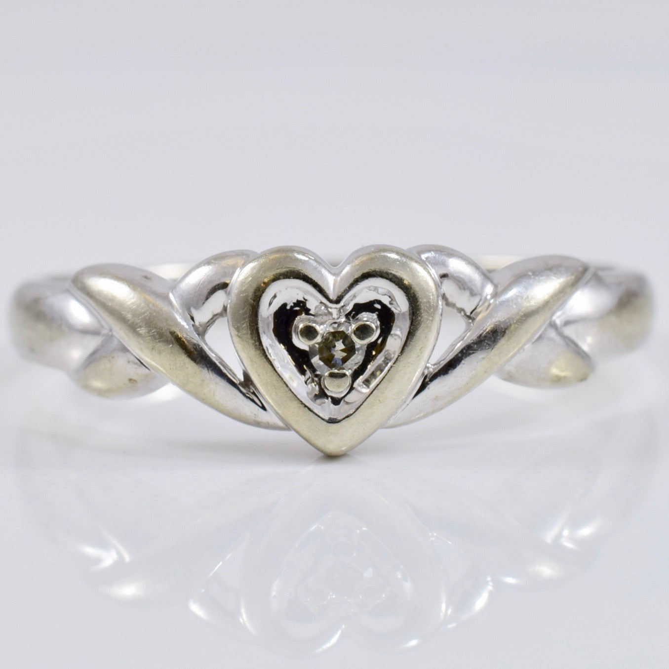Woven Heart Diamond Ring | 0.01 ct SZ 6 |
