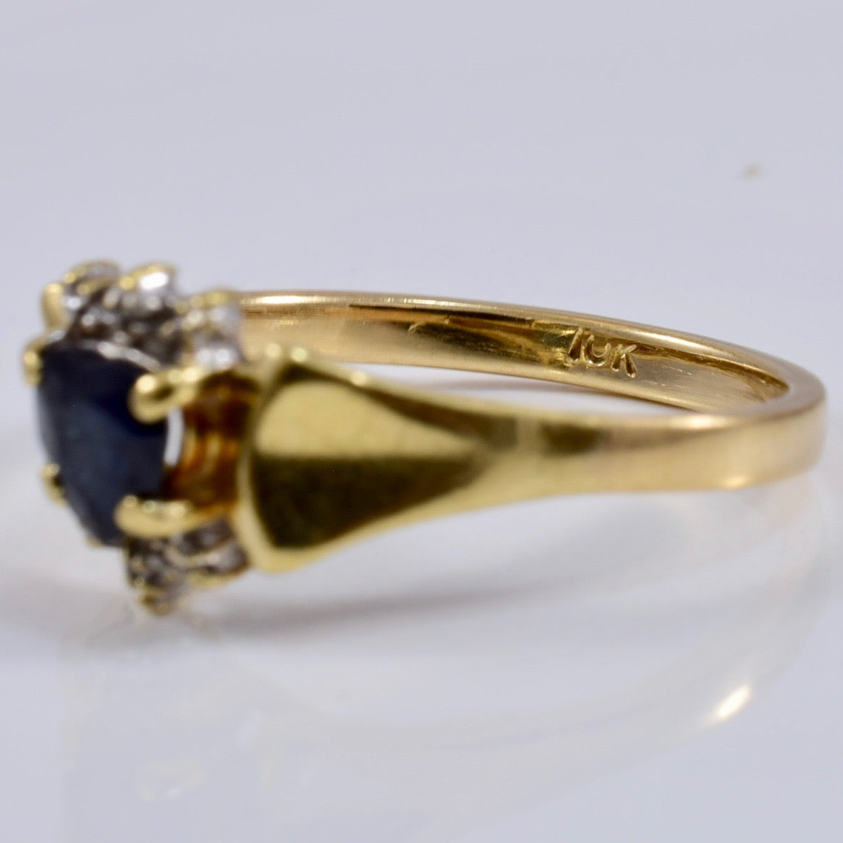 Heart Cut Sapphire Ring with Diamond Accents | 0.01 ctw SZ 6.75 |