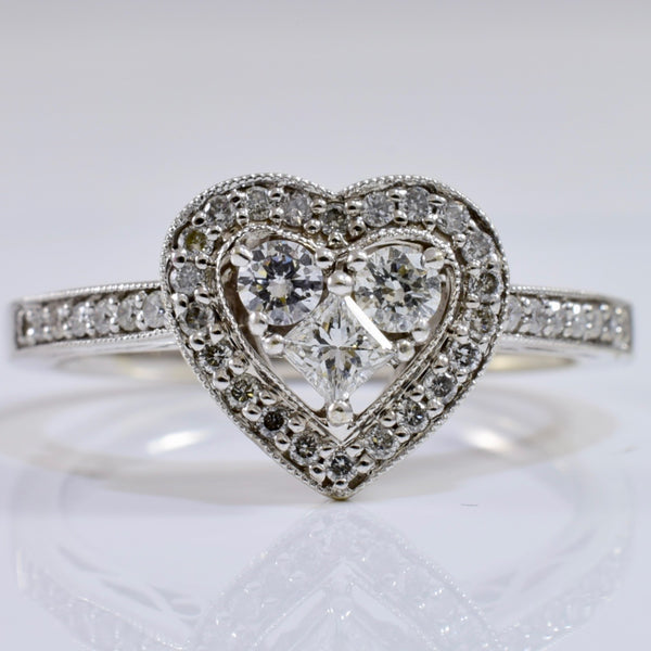Halo Heart Shaped Engagement Ring | 0.31 ctw SZ 6.5 |