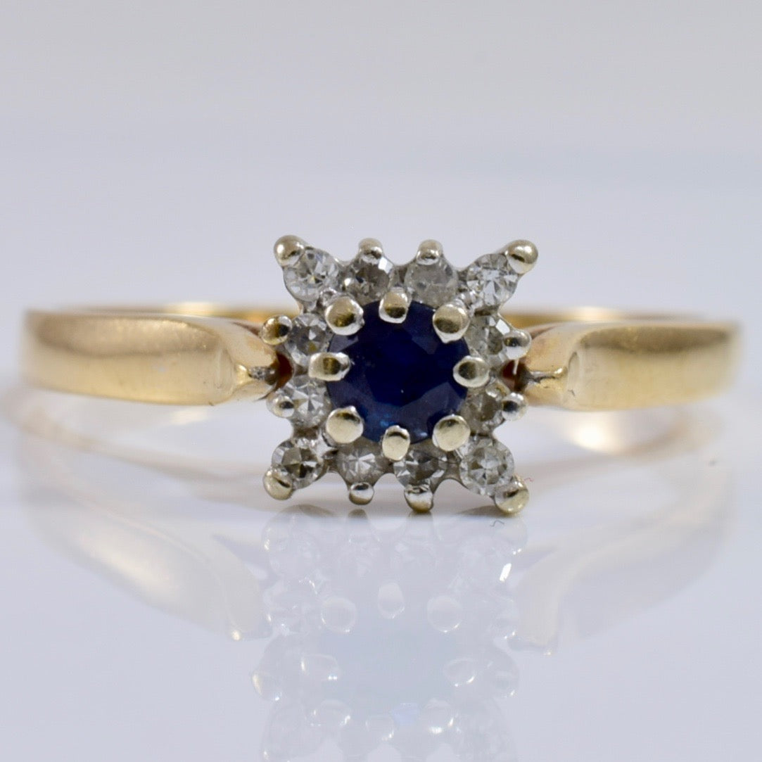 Diamond Cluster and Sapphire Ring | 0.12 ctw SZ 6 |