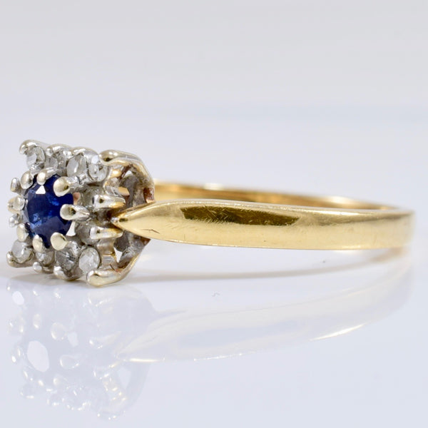 Diamond Cluster and Sapphire Ring | 0.12 ctw SZ 6 |